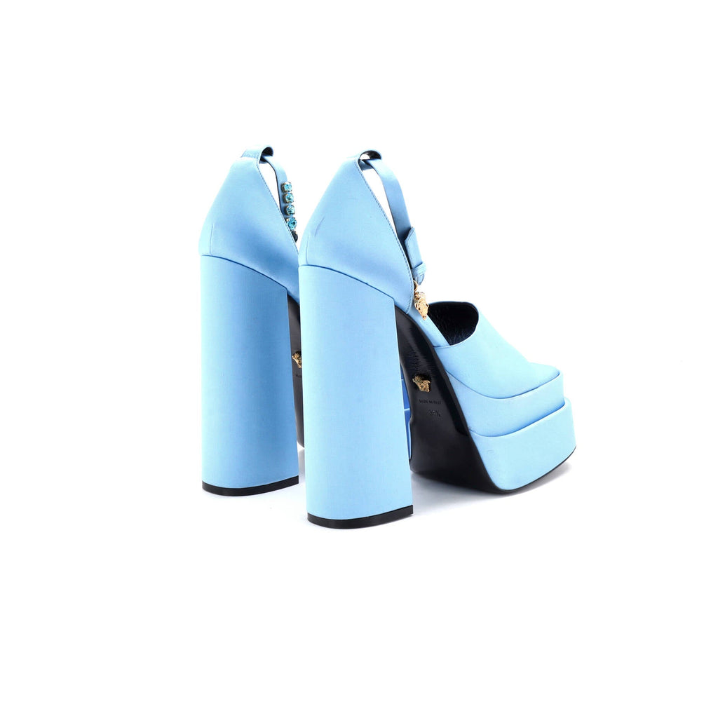 Women's Medusa Aevitas Platform Sandals Satin with Crystals