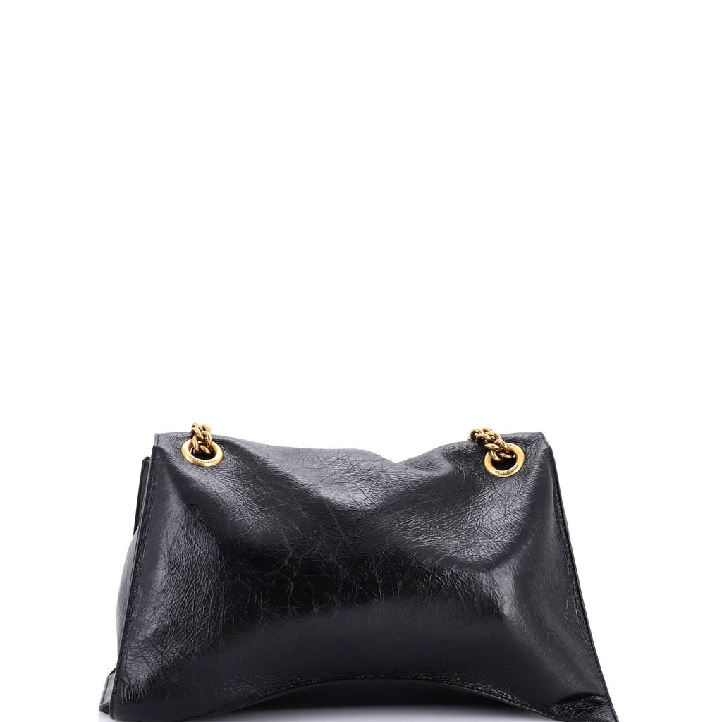 Crush Chain Flap Bag Leather Large