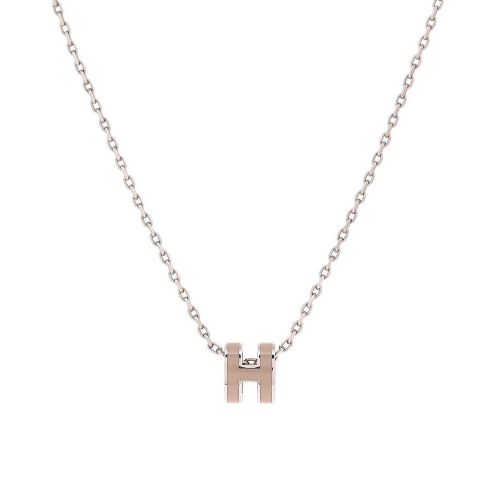 Pop H Pendant Chain Necklace Metal and Enamel Mini