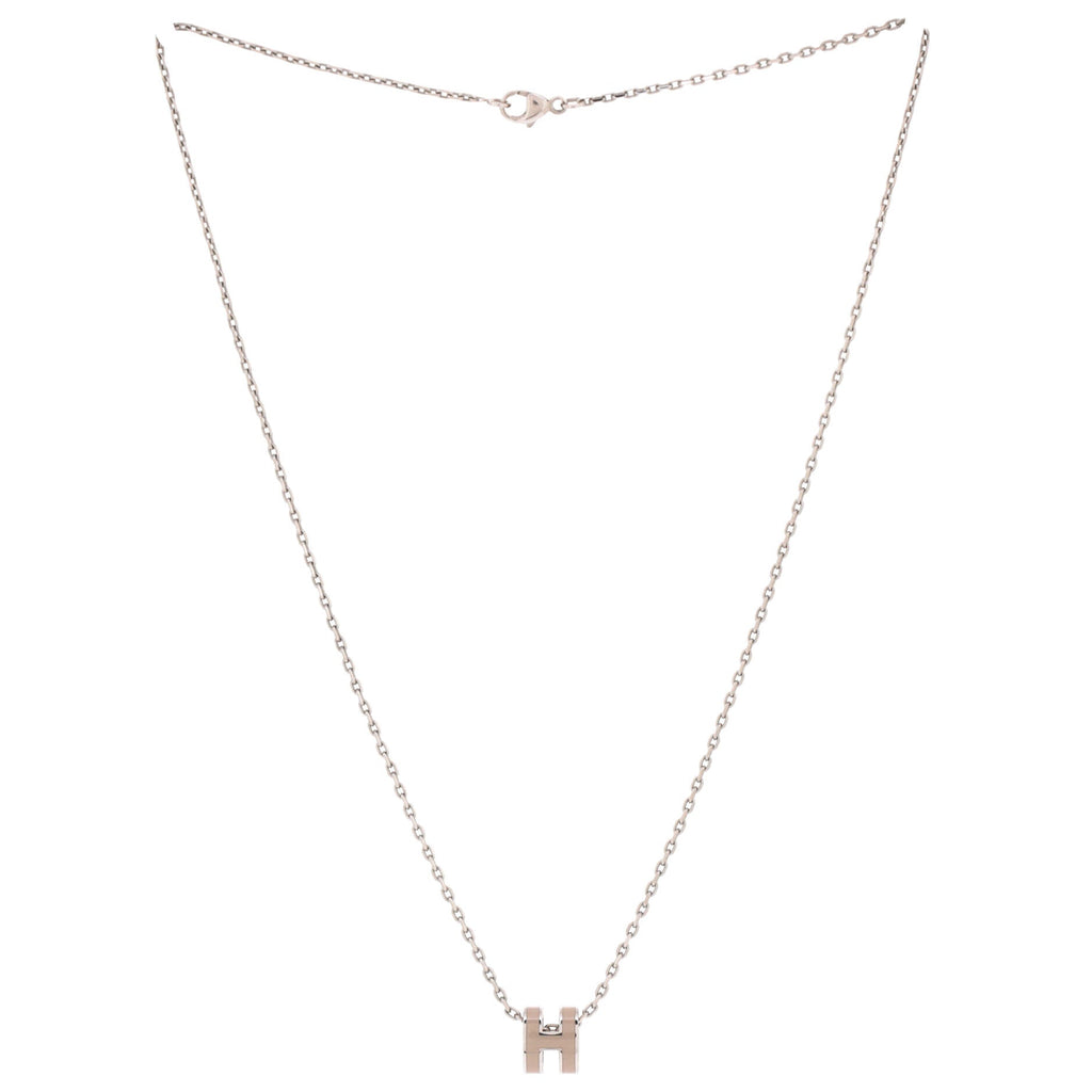 Pop H Pendant Chain Necklace Metal and Enamel Mini