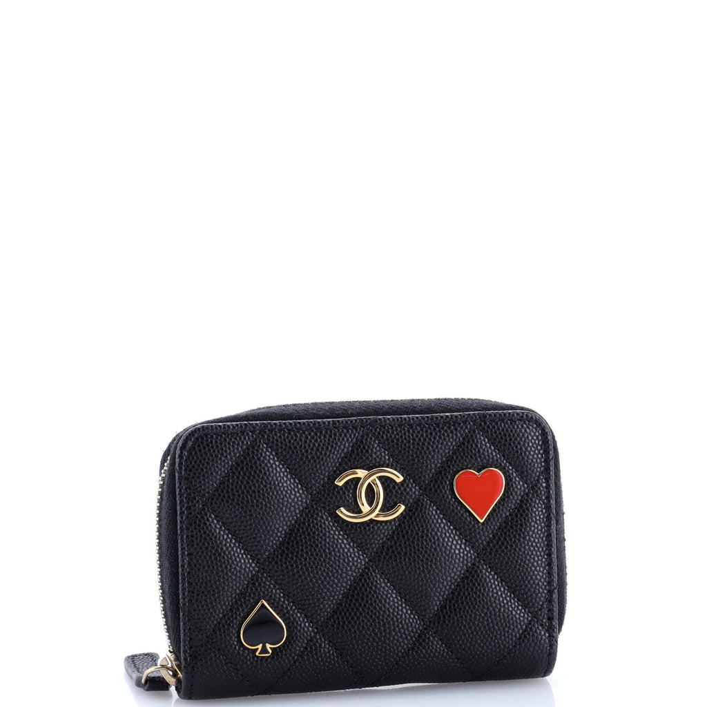 Coco Casino Zip Coin Purse Quilted Caviar