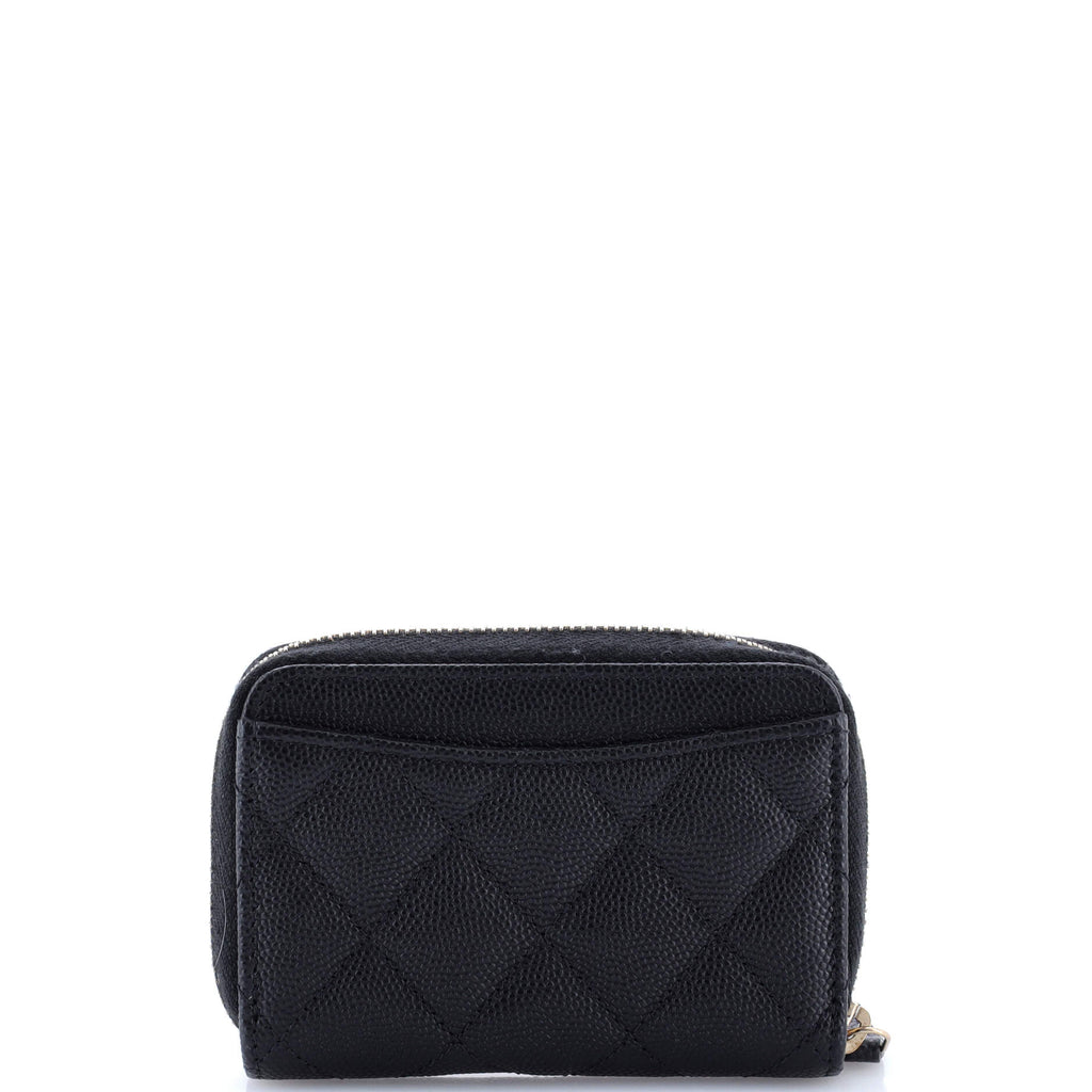 Coco Casino Zip Coin Purse Quilted Caviar