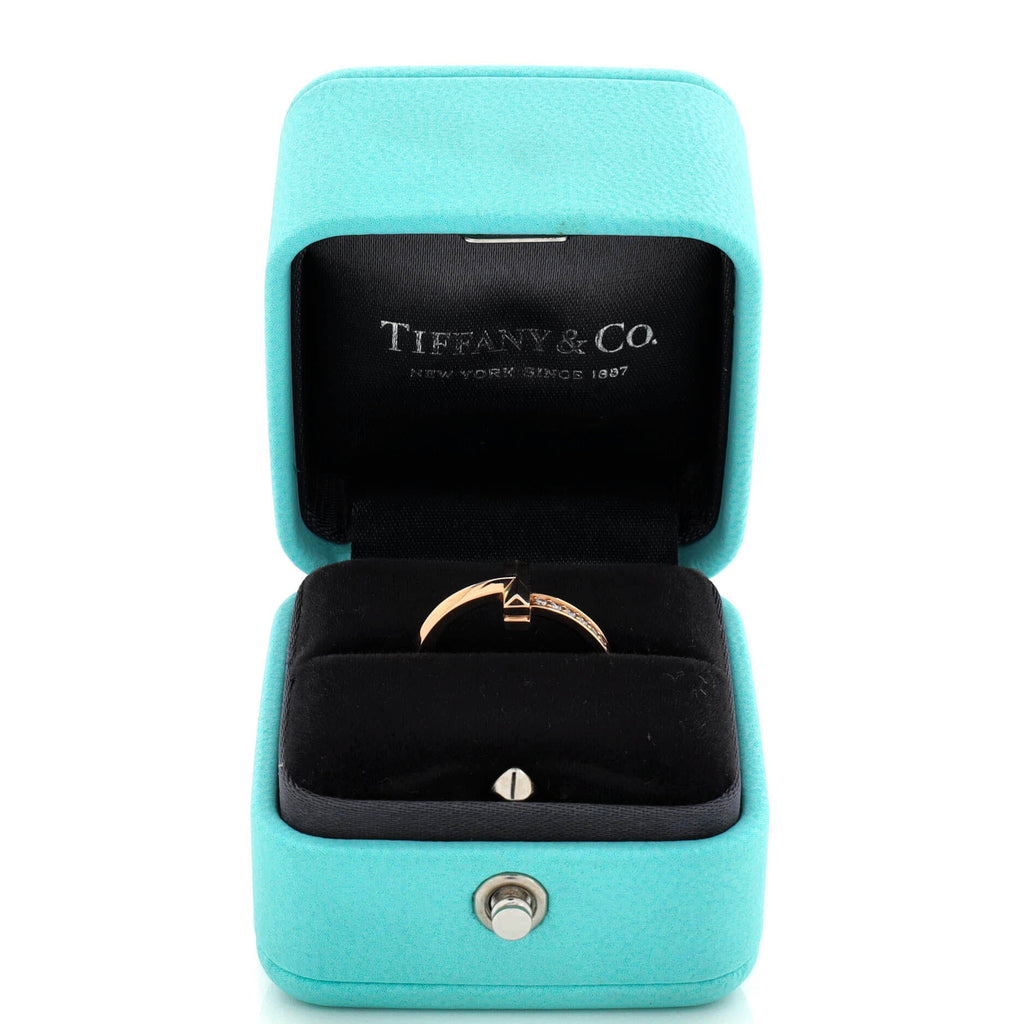 T1 Ring 18K Rose Gold with Diamonds Narrow
