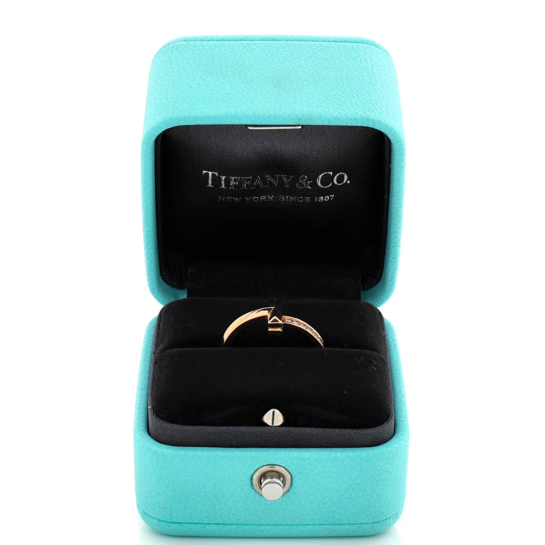 T1 Ring 18K Rose Gold with Diamonds Narrow