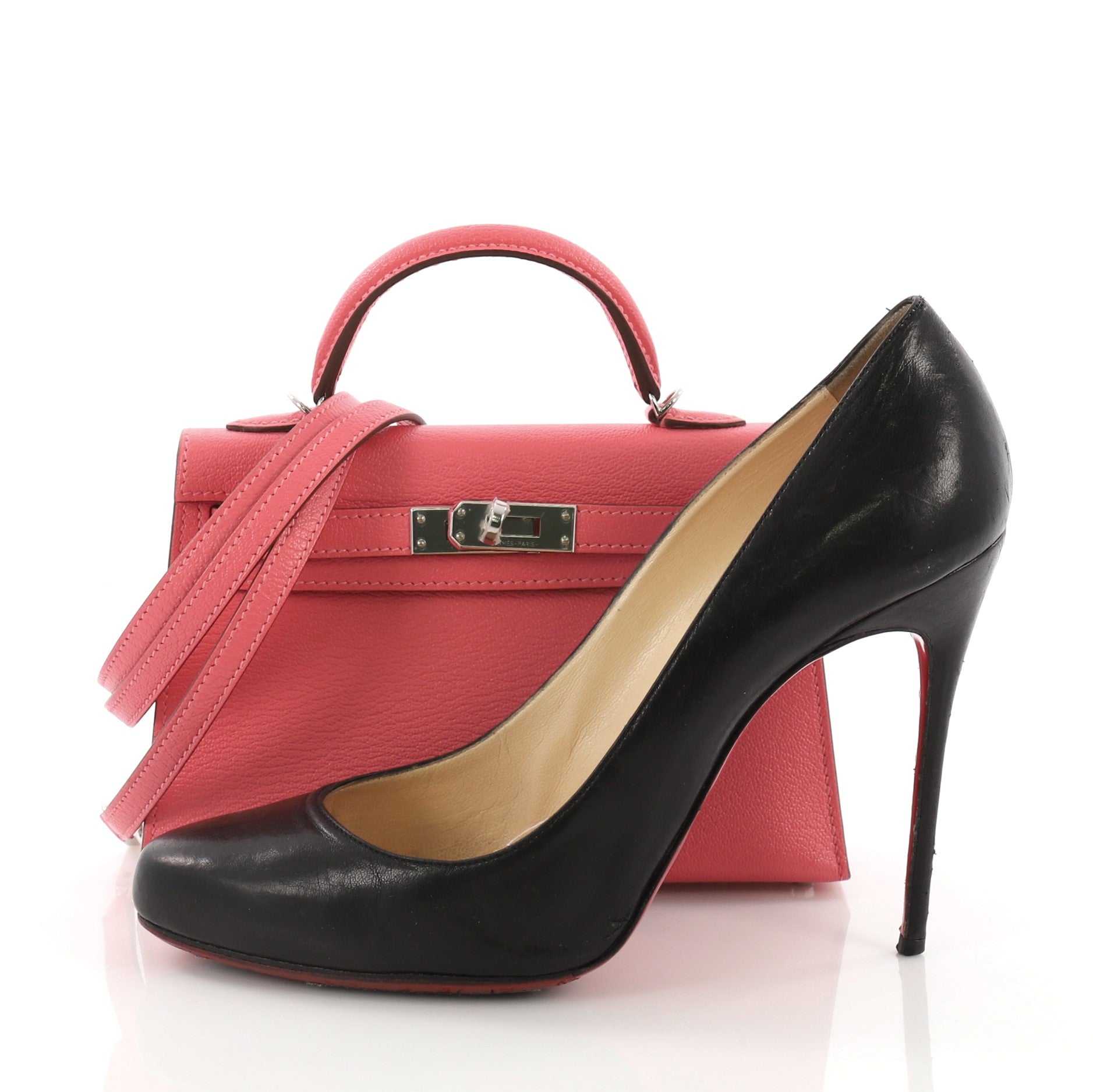 Kelly Mini II Handbag Rose Lipstick Chevre Mysore with Palladium Hardware 20