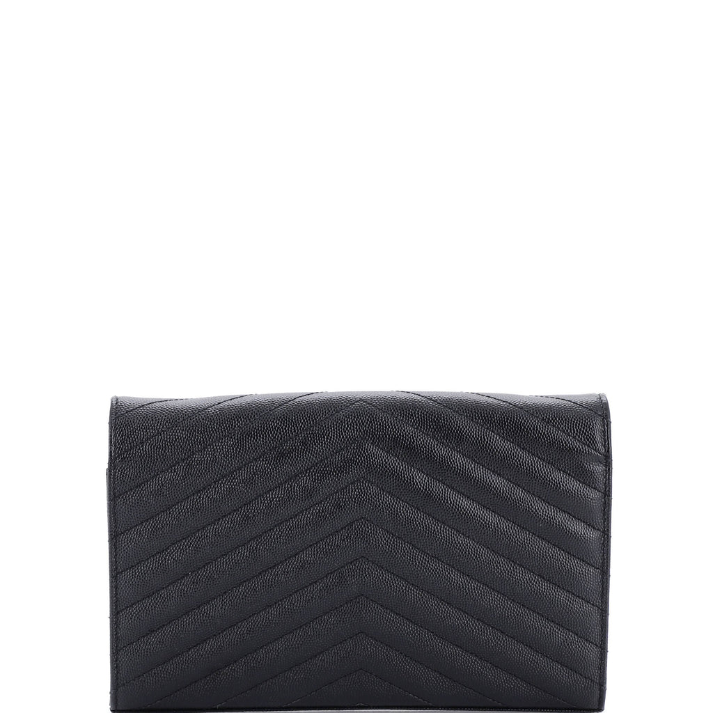 Classic Monogram Wallet on Chain Matelasse Chevron Leather Medium