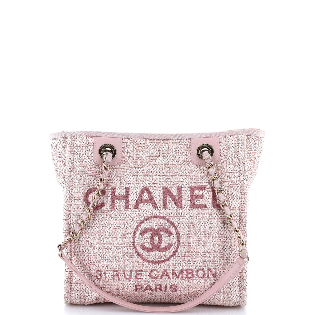 North South Deauville Tote Raffia with Glitter Detail Small