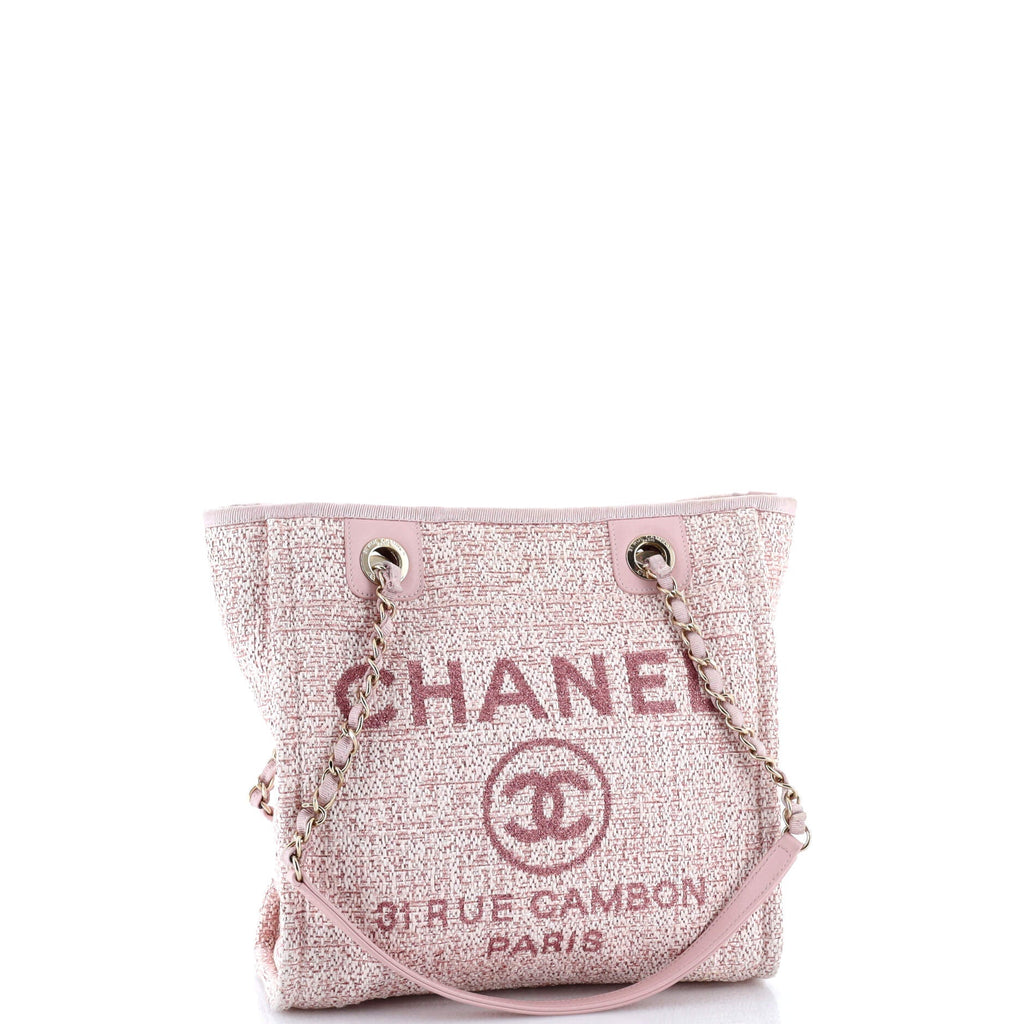 North South Deauville Tote Raffia with Glitter Detail Small