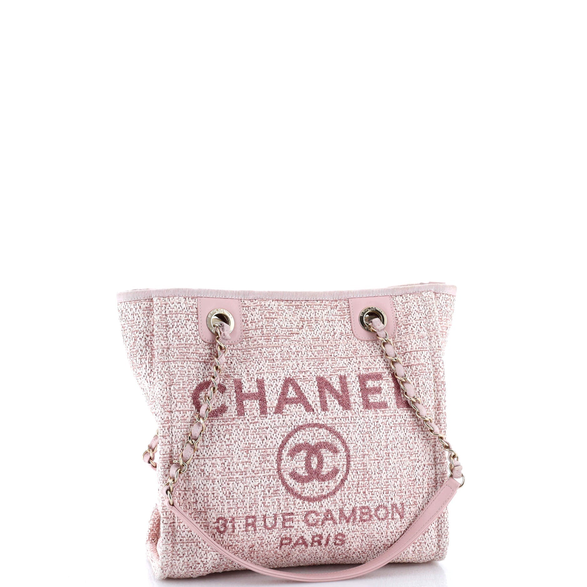 North South Deauville Tote Raffia with Glitter Detail Small