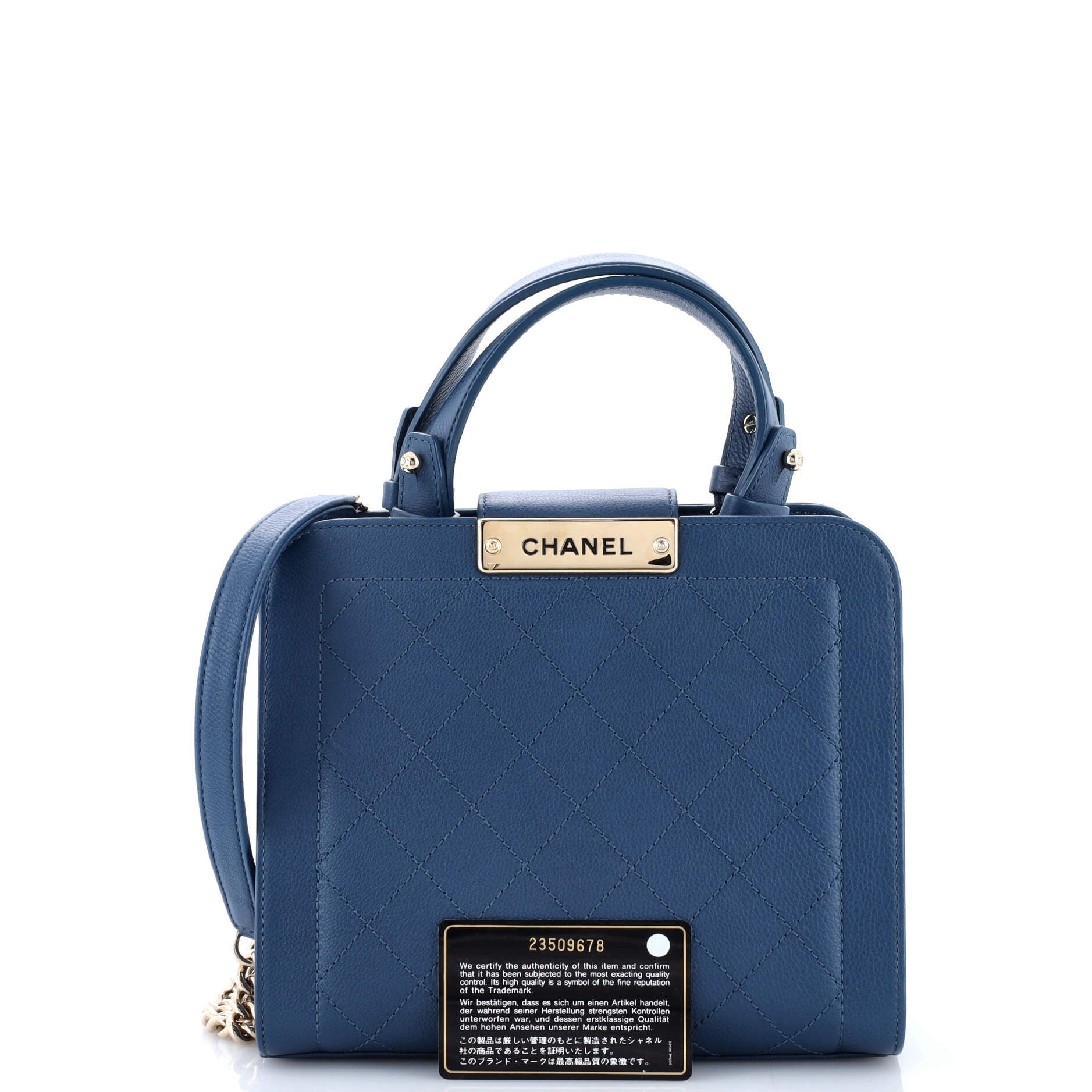 Label Click Shopping Tote Quilted Calfskin Small