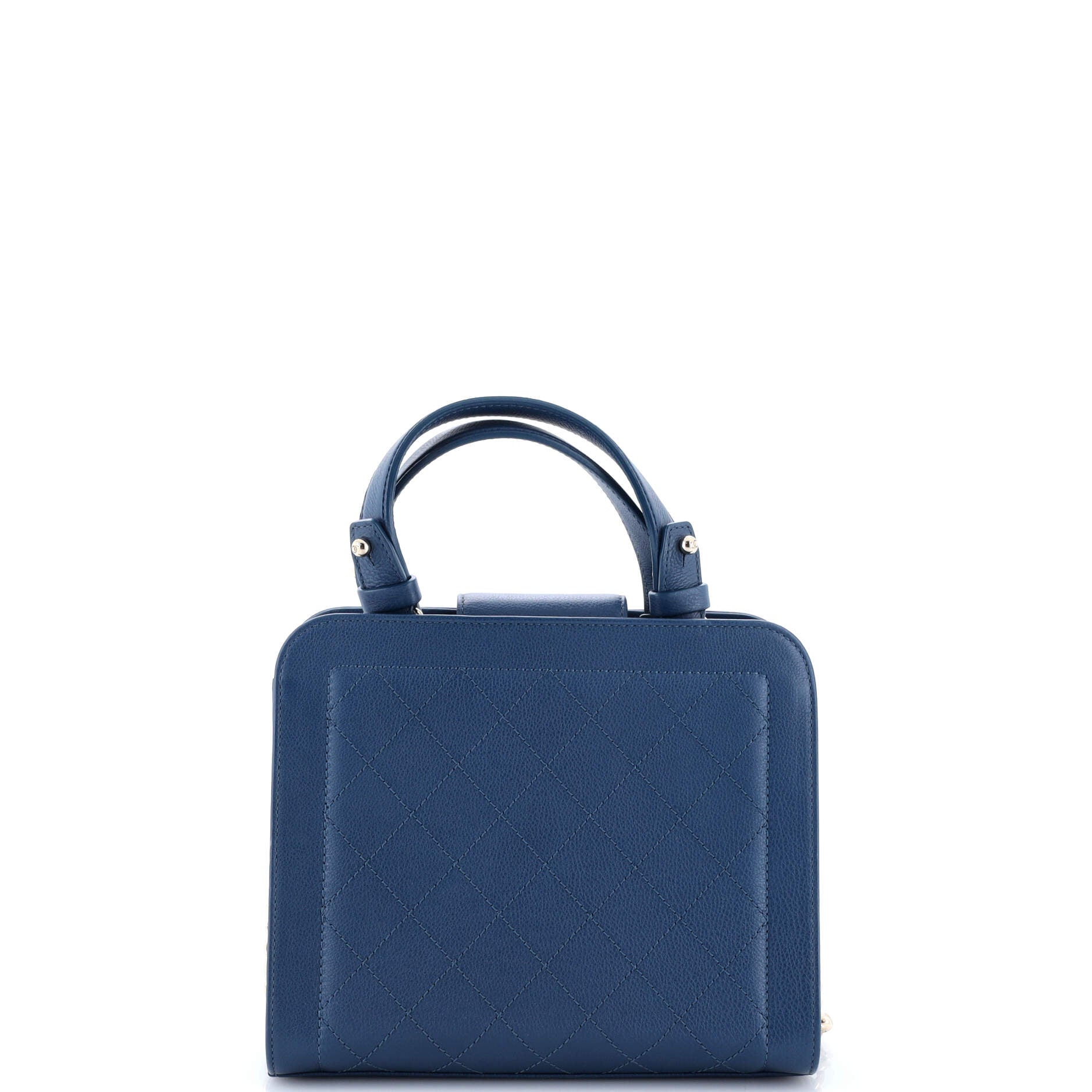 Label Click Shopping Tote Quilted Calfskin Small