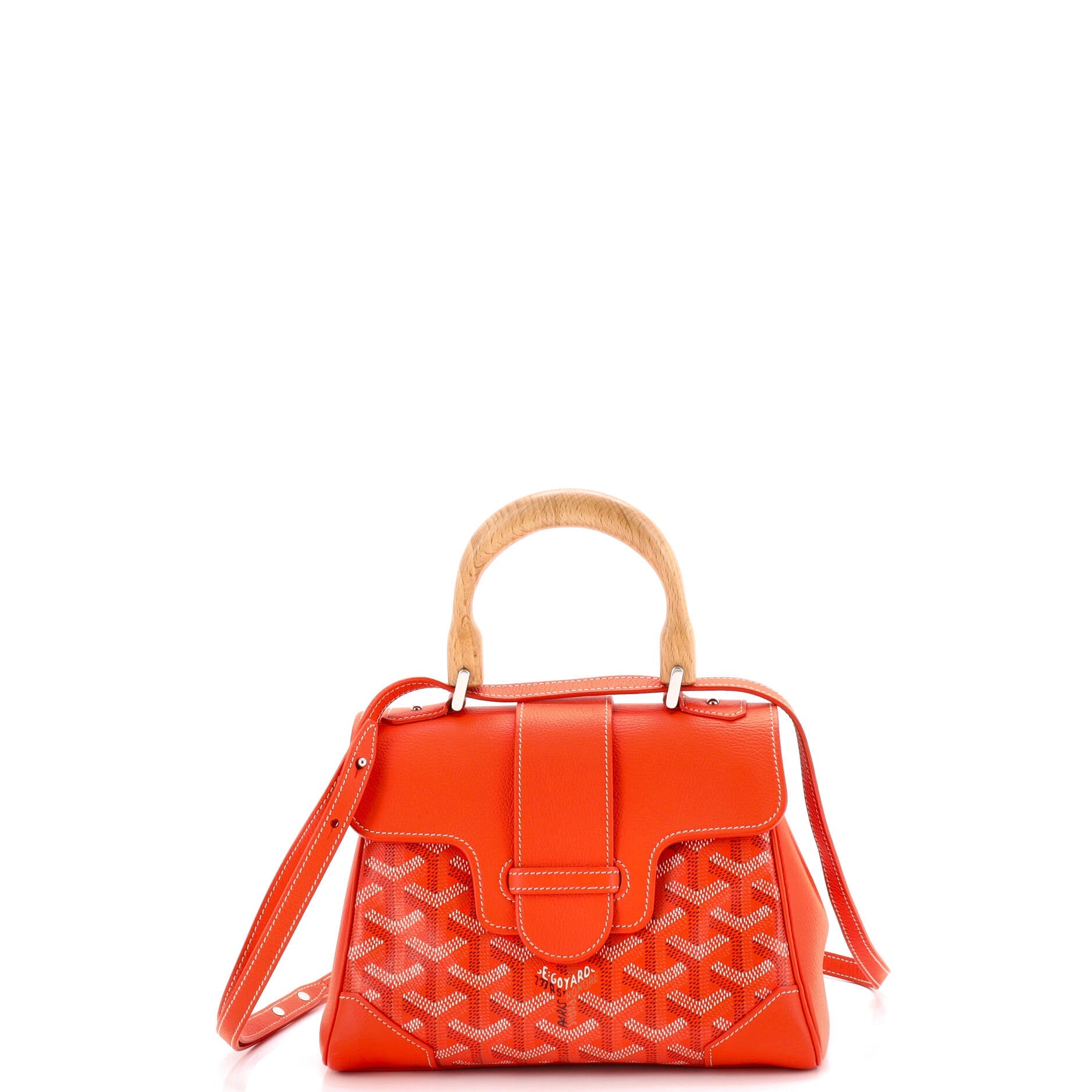 Saigon Top Handle Bag Coated Canvas with Leather Mini
