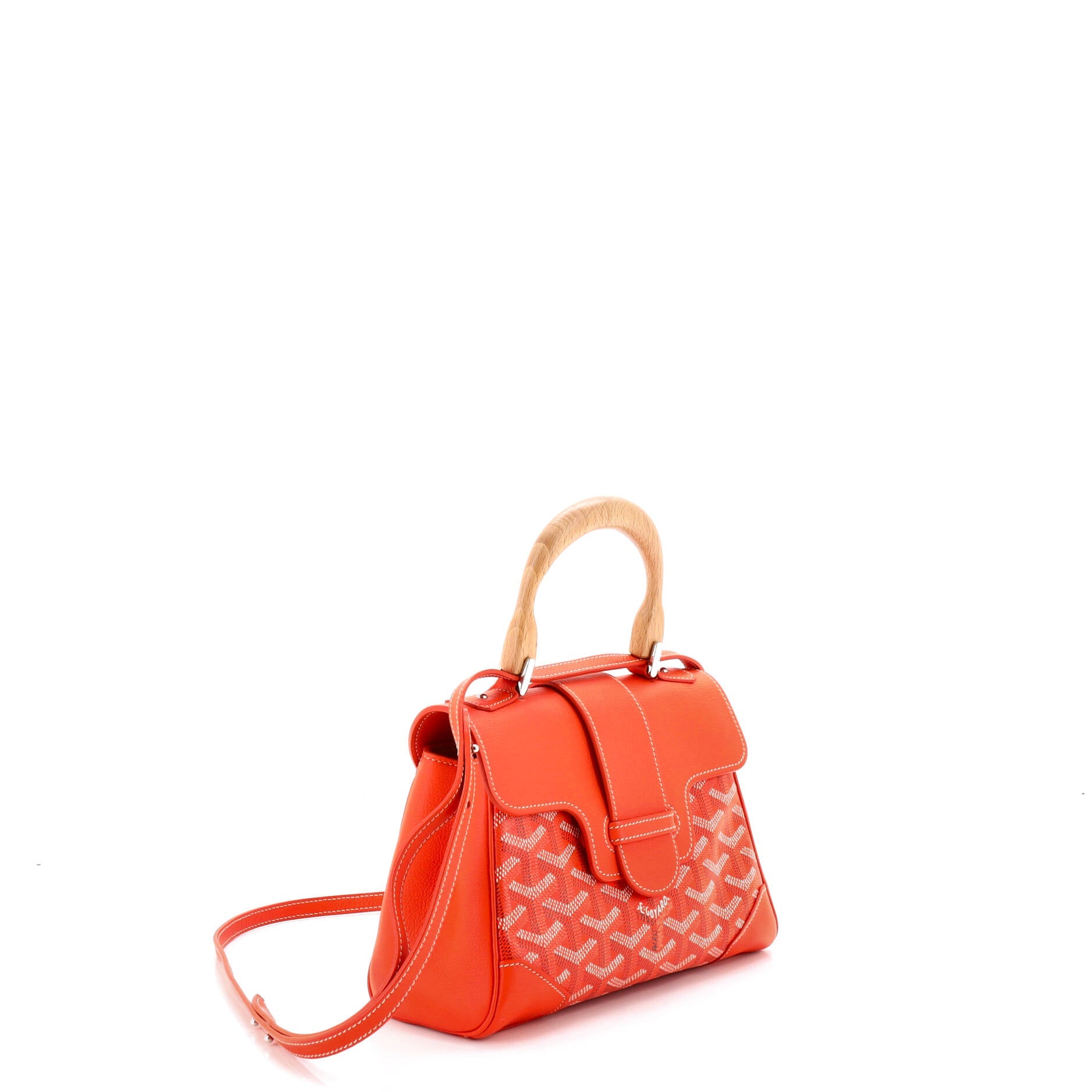 Saigon Top Handle Bag Coated Canvas with Leather Mini