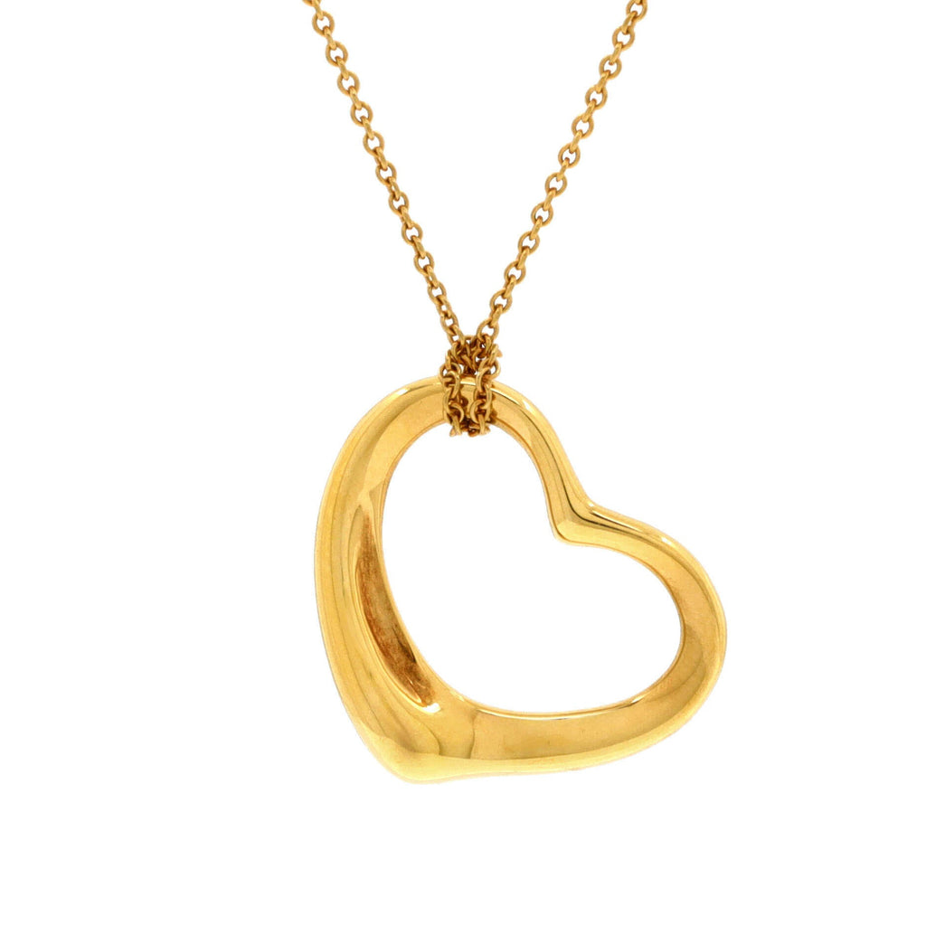 Elsa Peretti Open Heart Pendant Necklace 18K Yellow Gold 22mm