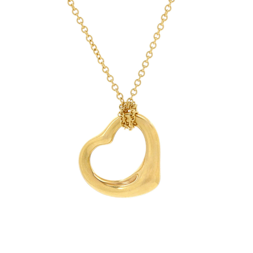 Elsa Peretti Open Heart Pendant Necklace 18K Yellow Gold 16mm