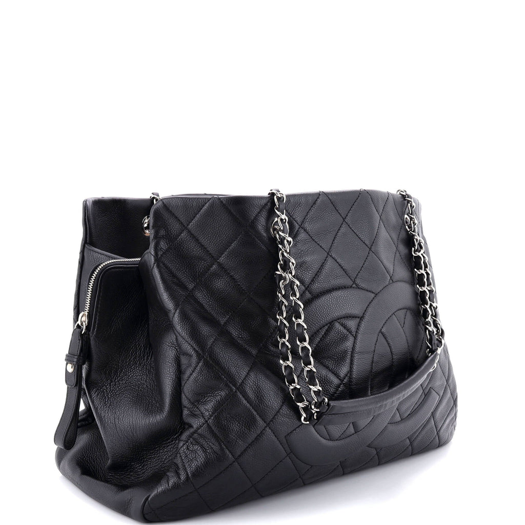 Timeless Classic Shopping Tote Quilted Caviar XL