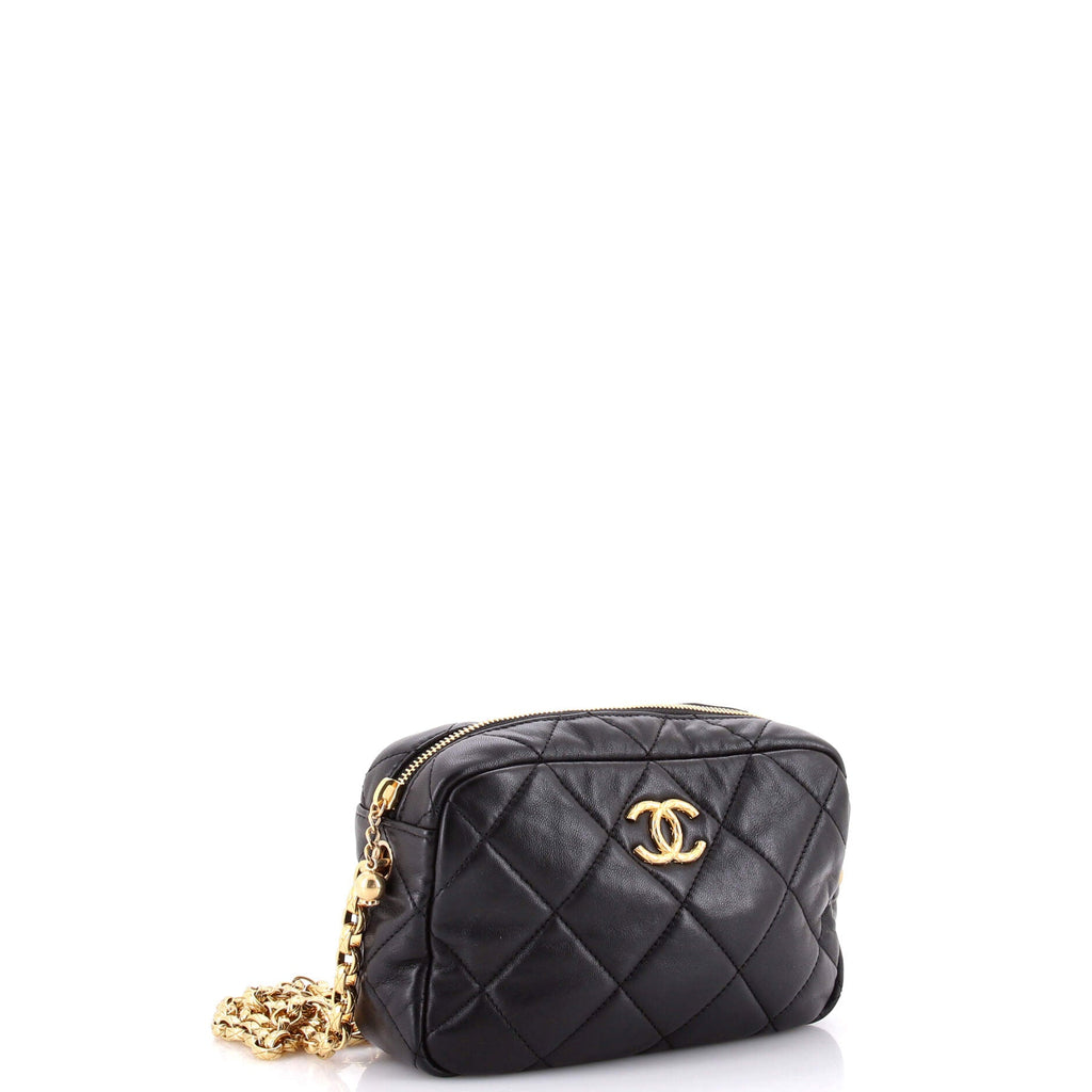 Pearl CC Medallion Camera Bag Quilted Lambskin Mini