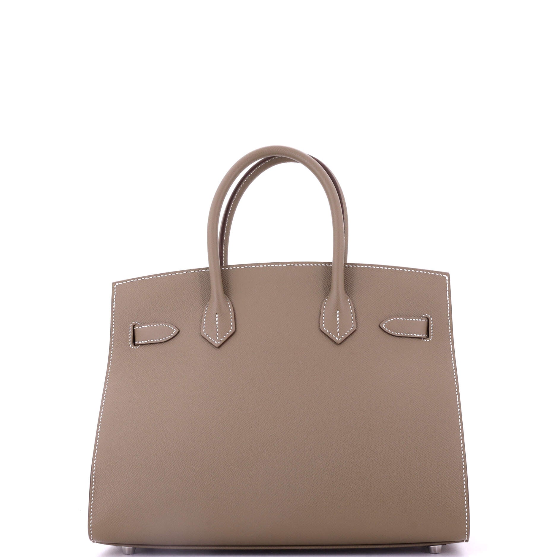 Birkin Sellier Bag Grey Epsom with Palladium Hardware 30