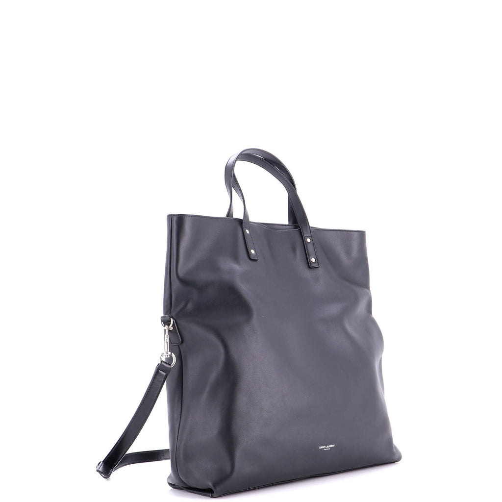 Foldover Shopping Tote Leather Medium