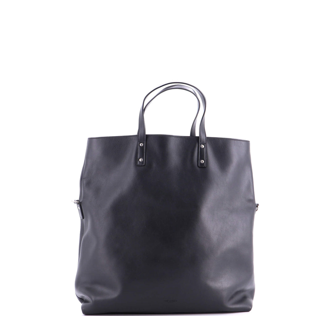 Foldover Shopping Tote Leather Medium
