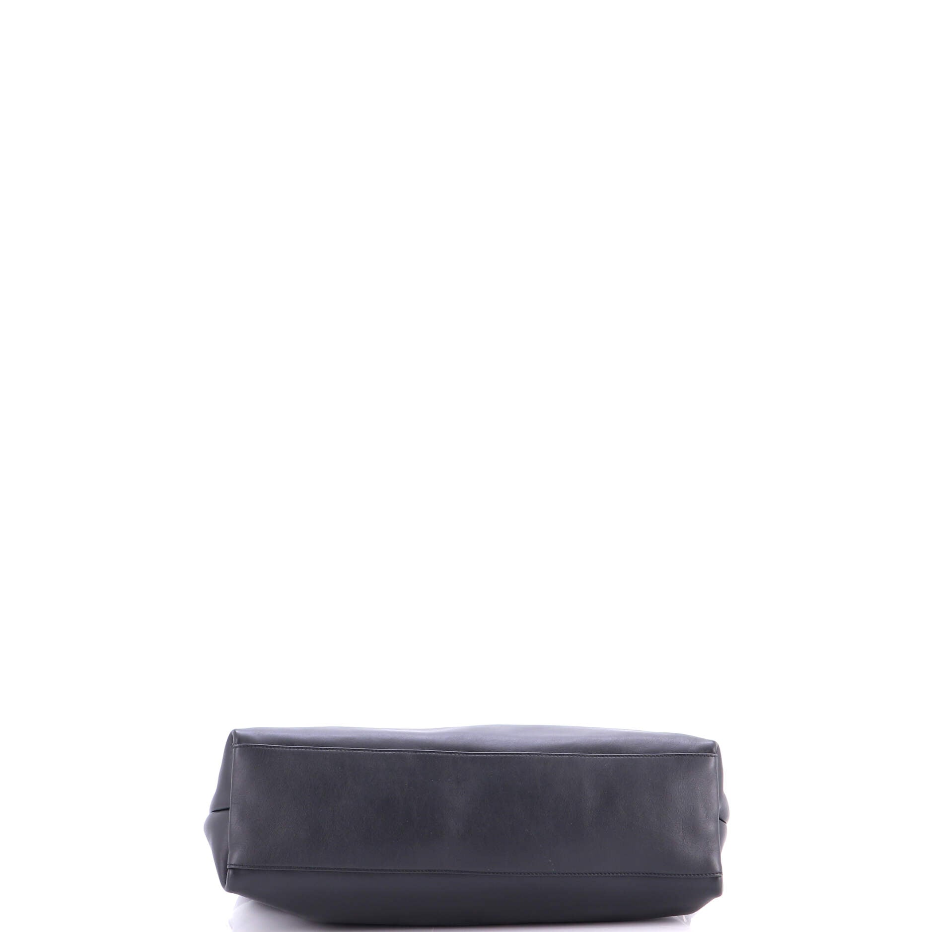 Foldover Shopping Tote Leather Medium