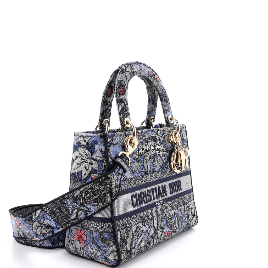 Lady D-Lite Bag Embroidered Canvas Medium