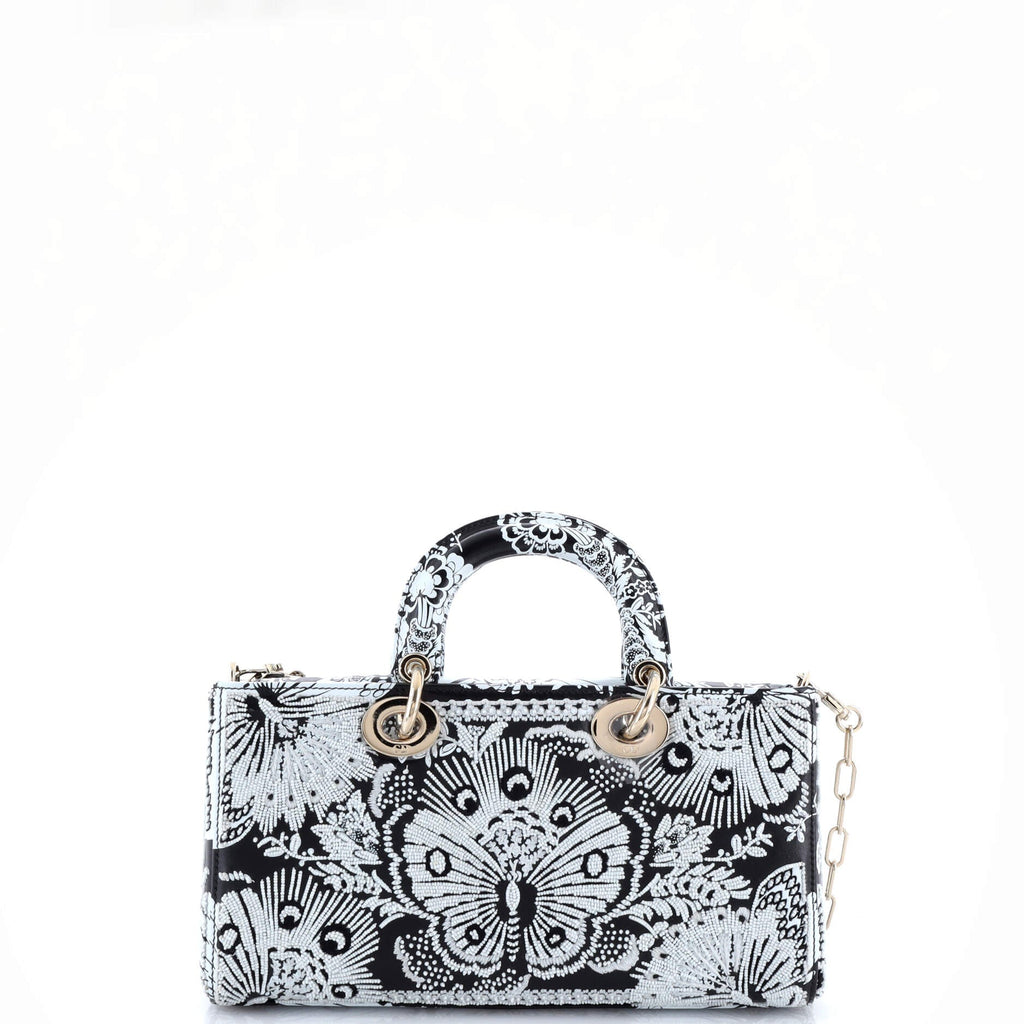 Lady D-Joy Bag Printed Leather and Beaded Embroidery Medium