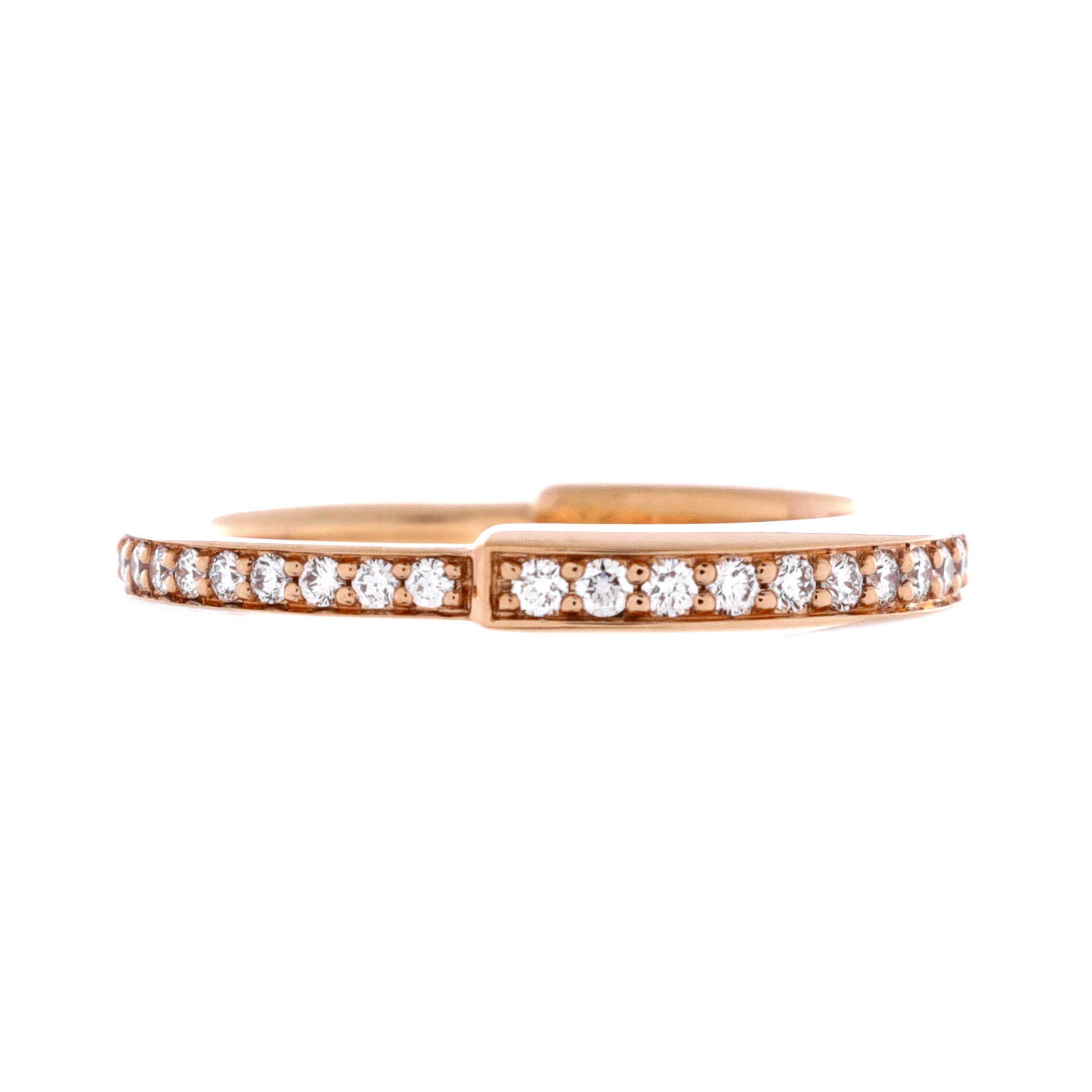 Lock Ring 18K Rose Gold with Pave Diamonds