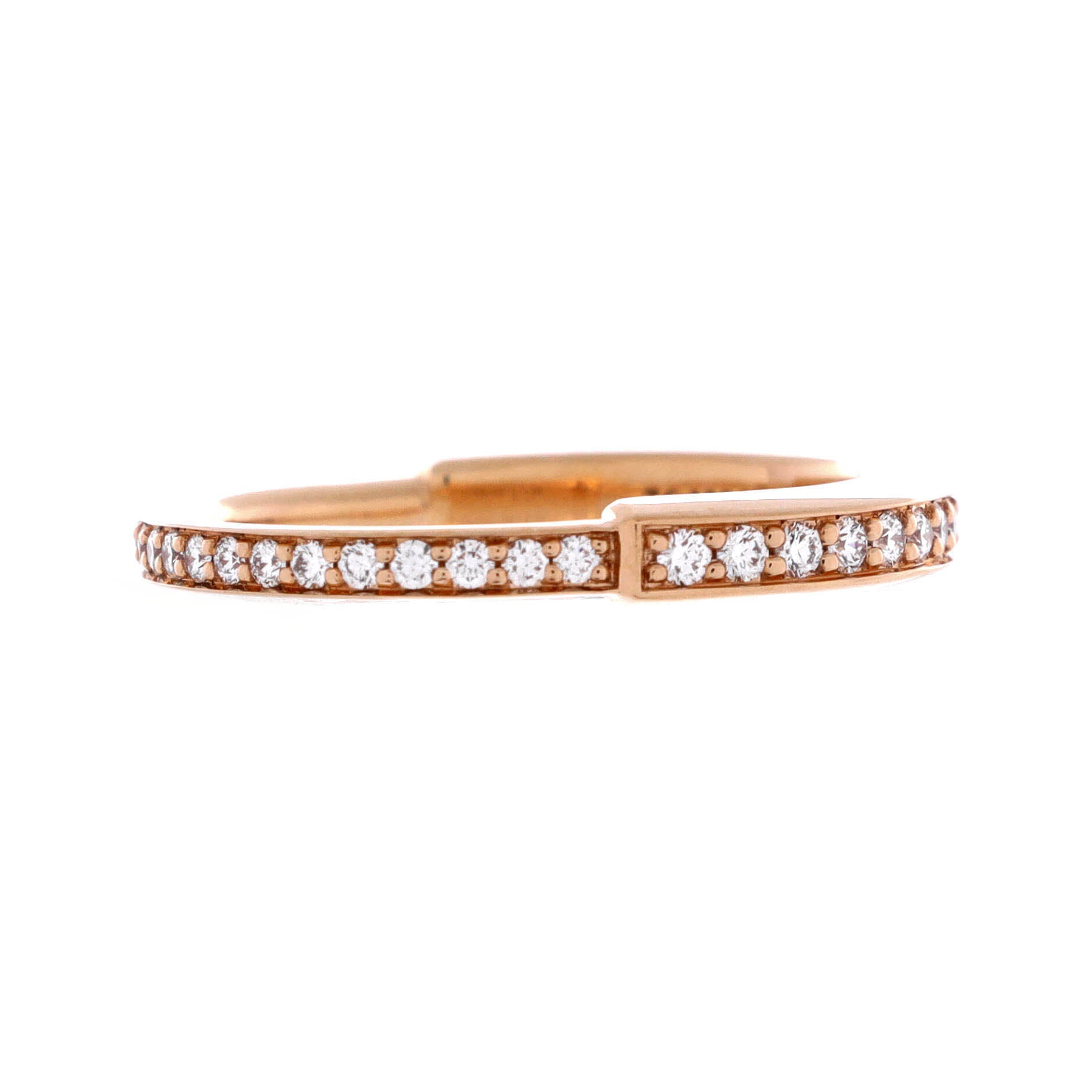 Lock Ring 18K Rose Gold with Pave Diamonds