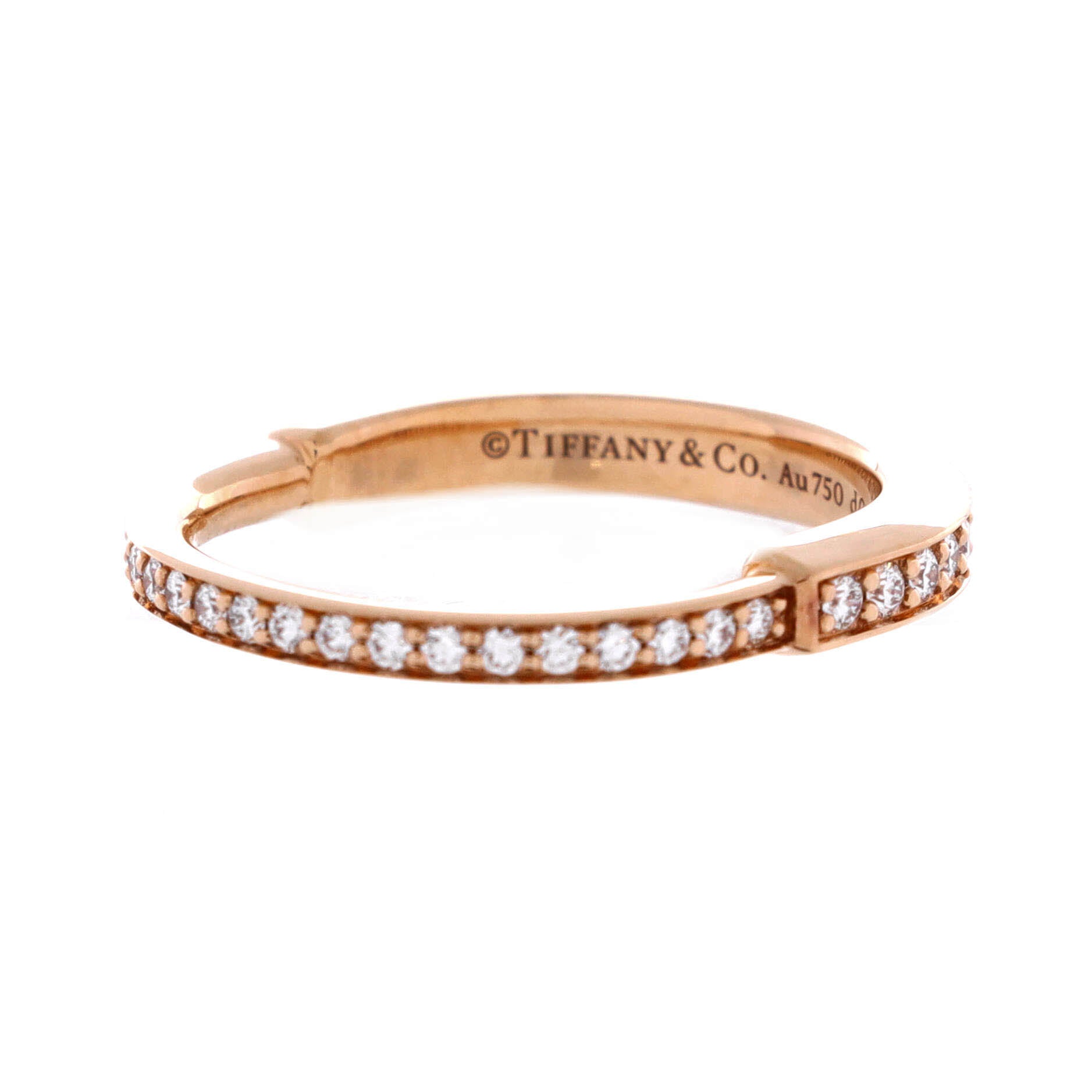 Lock Ring 18K Rose Gold with Pave Diamonds