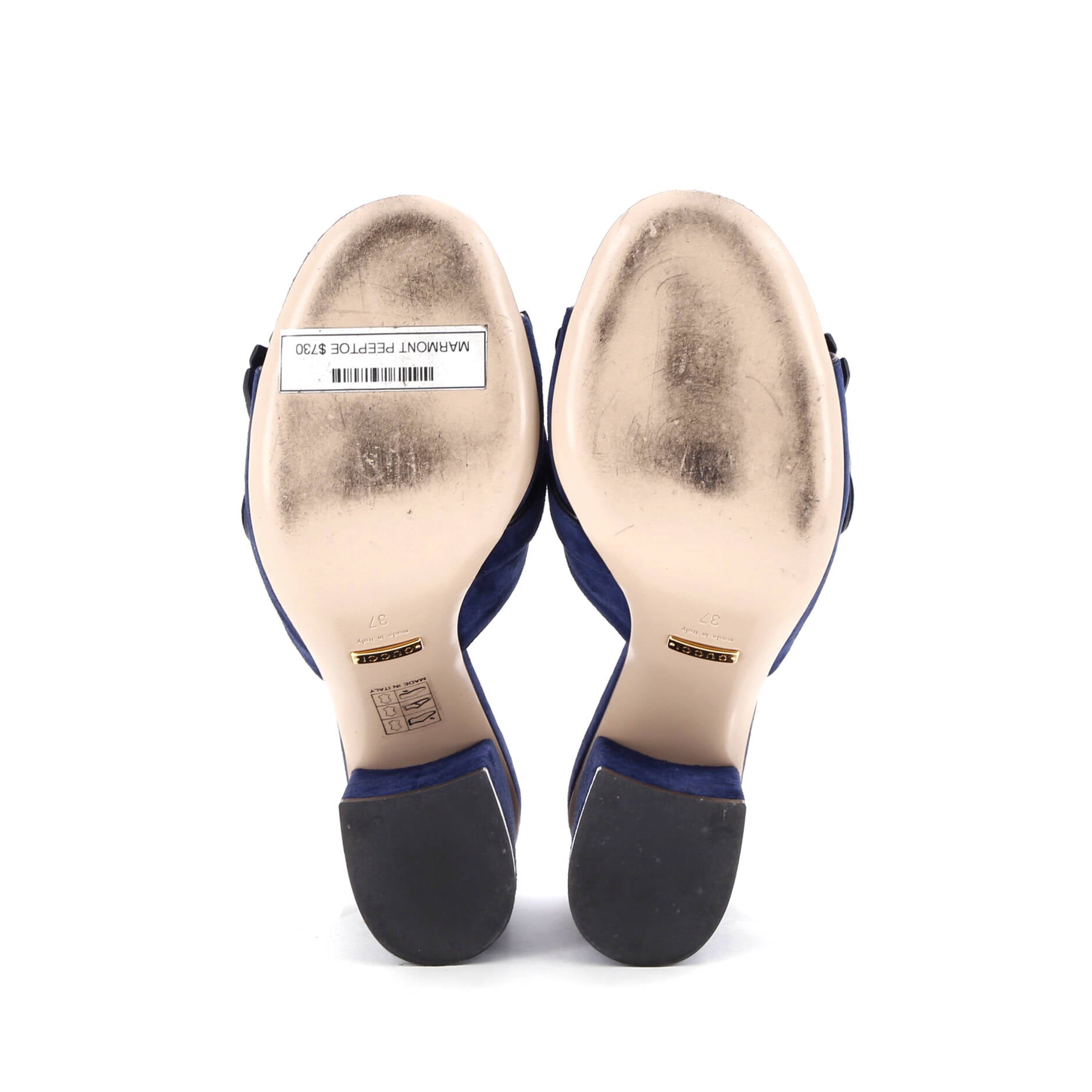 Women's GG Marmont Fringed Heeled Sandals Suede