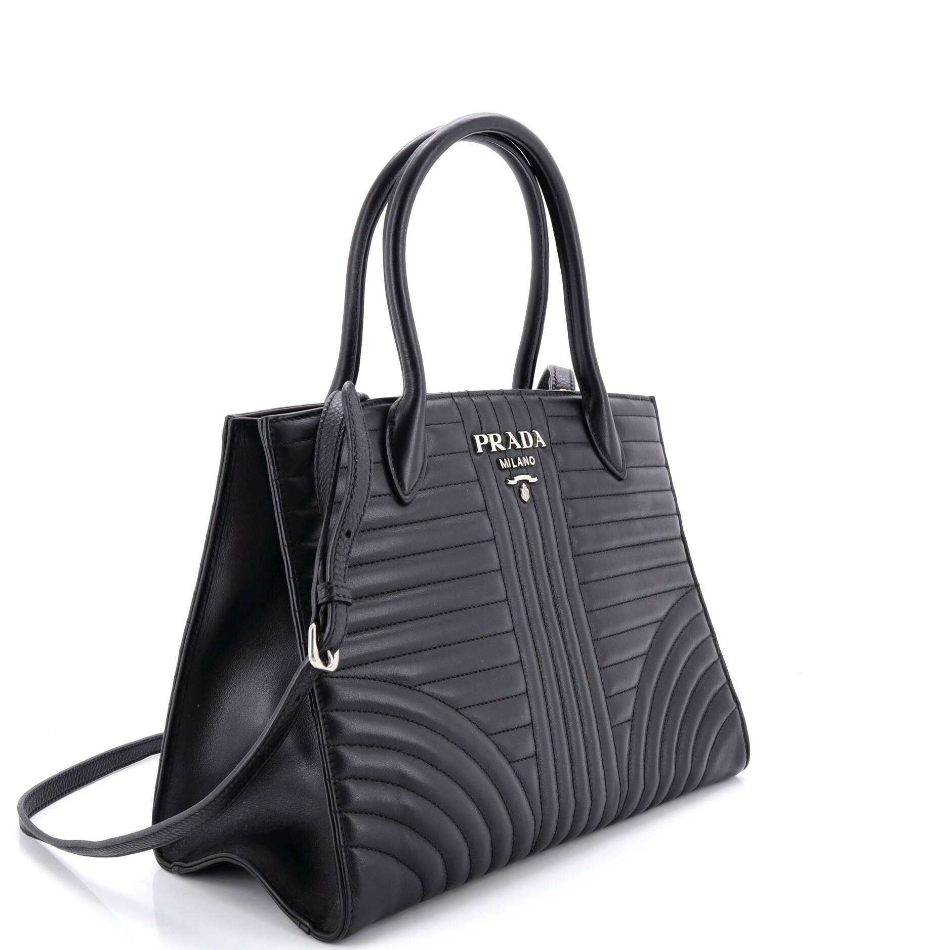 Convertible Open Tote Diagramme Quilted Leather Medium