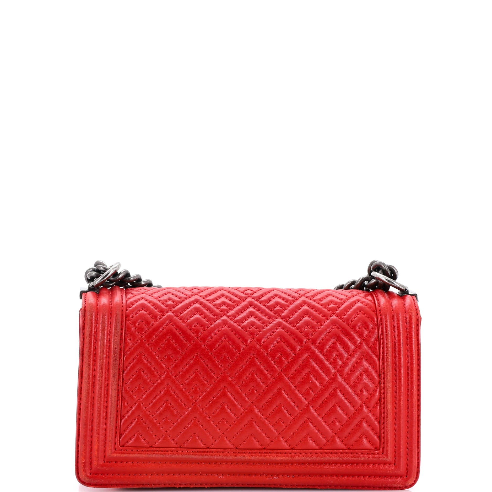 Boy Flap Bag Quilted Perforated Lambskin Old Medium