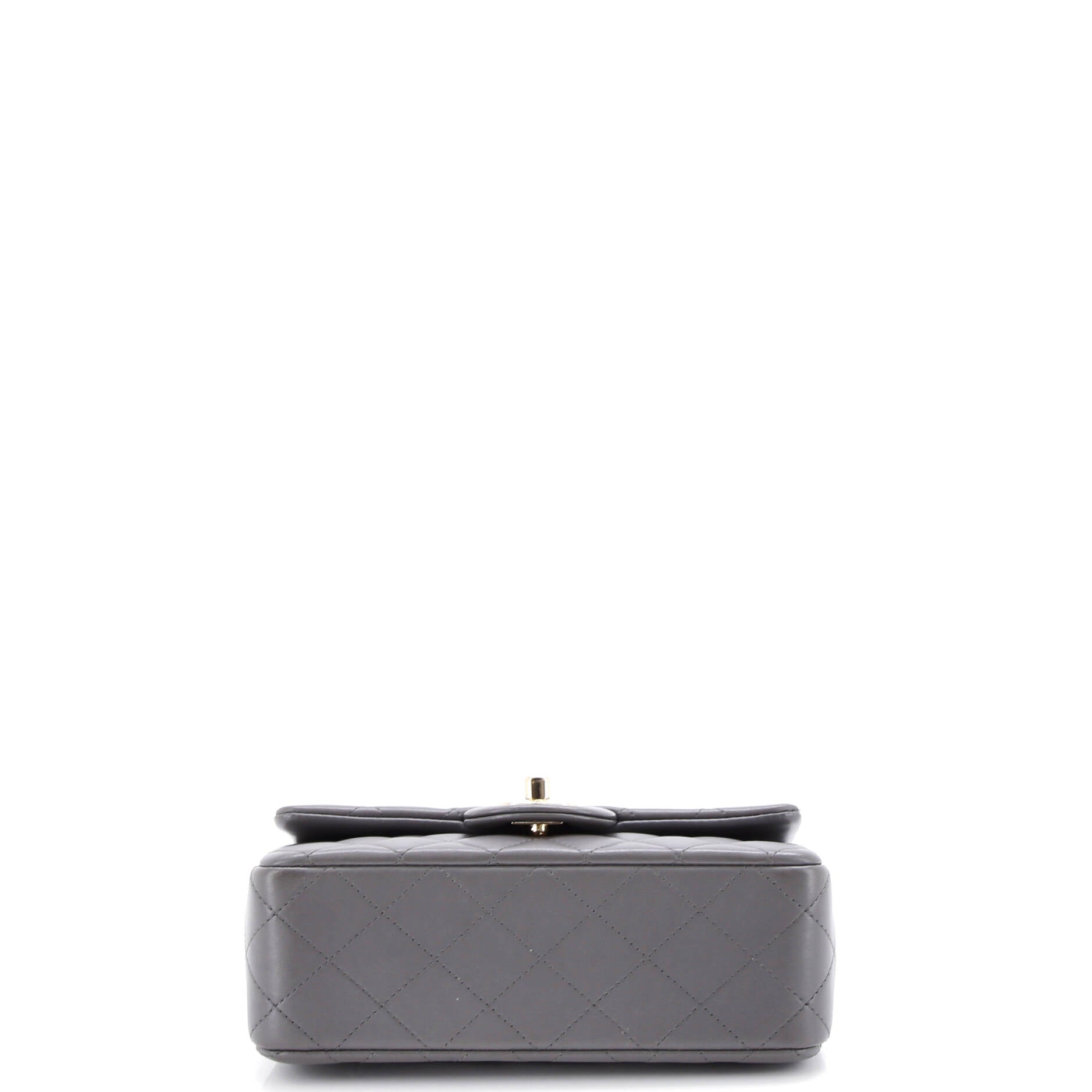 Classic Single Flap Top Handle Bag Quilted Lambskin Mini