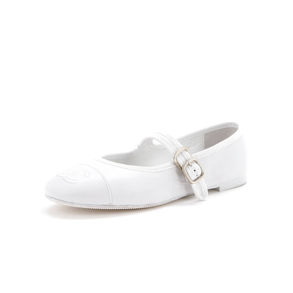 Women's CC Mary Jane Flats Embroidered Leather