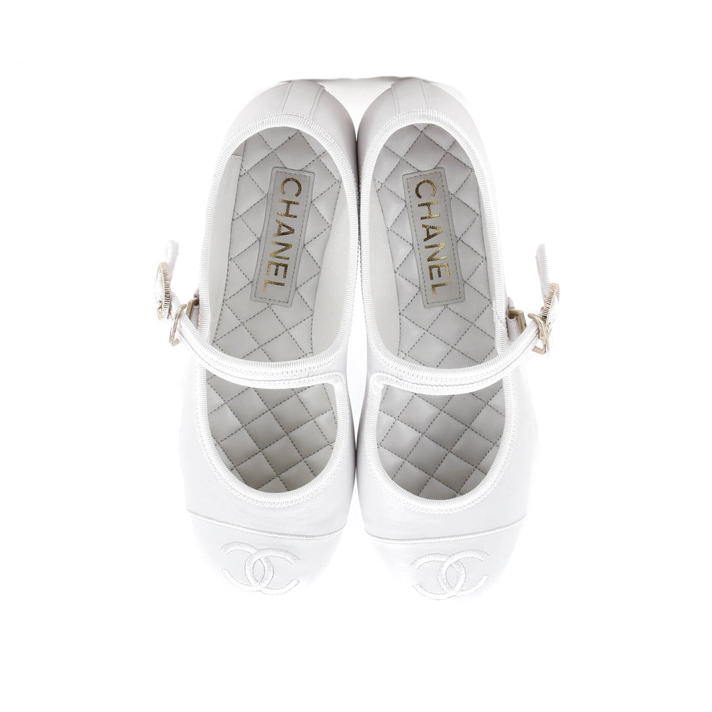 Women's CC Mary Jane Flats Embroidered Leather
