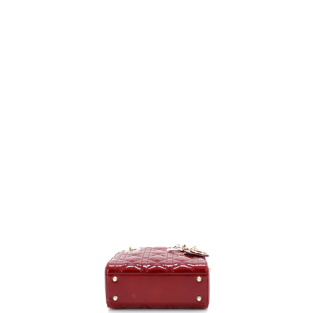 Lady Dior Chain Bag Cannage Quilt Patent Mini