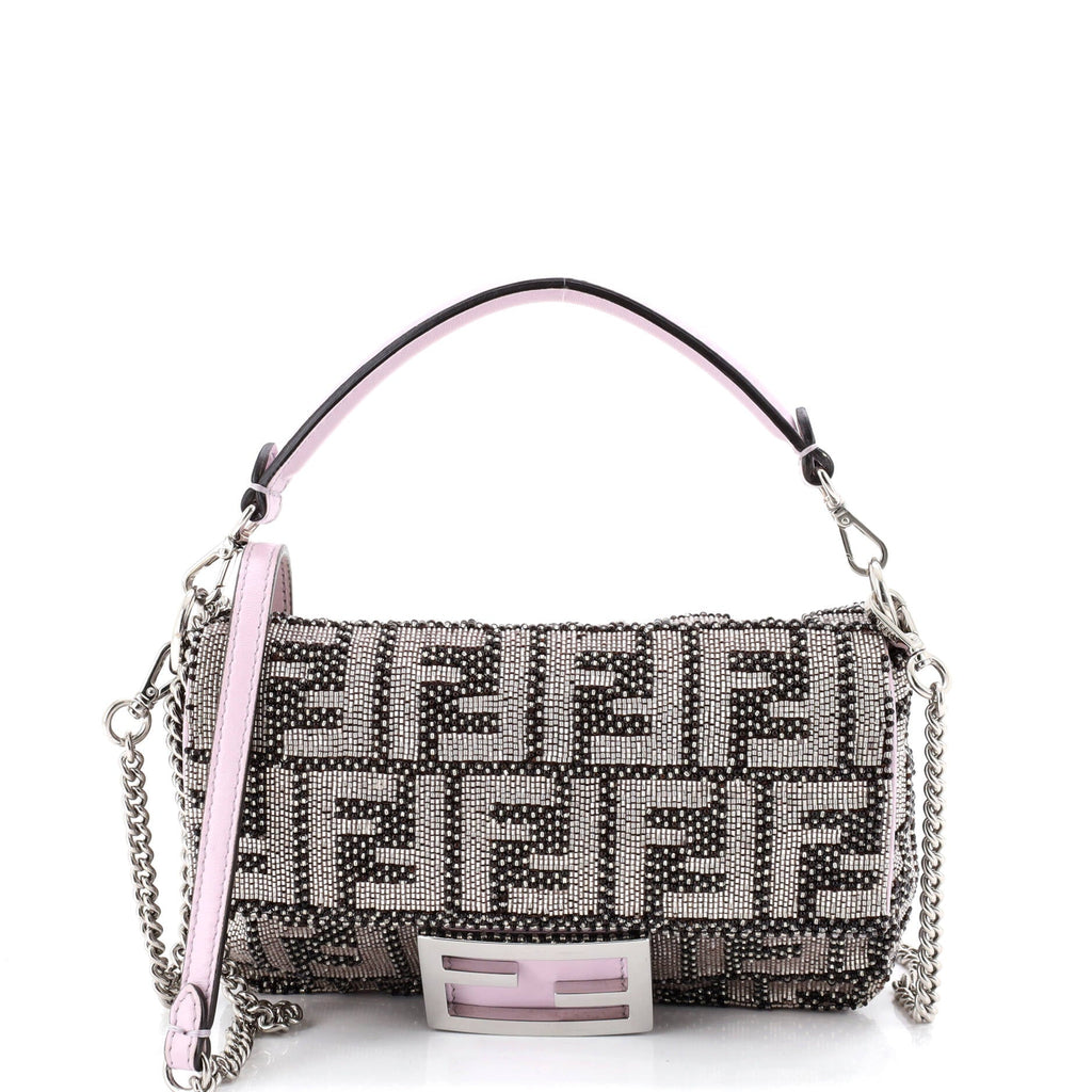 Baguette NM Bag Zucca Beaded Fabric Mini