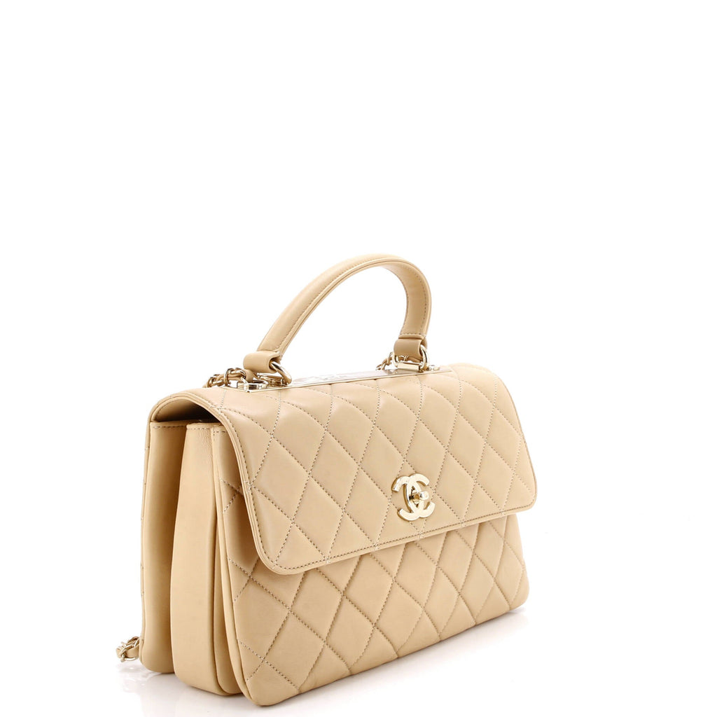 Trendy CC Top Handle Bag Quilted Lambskin Medium