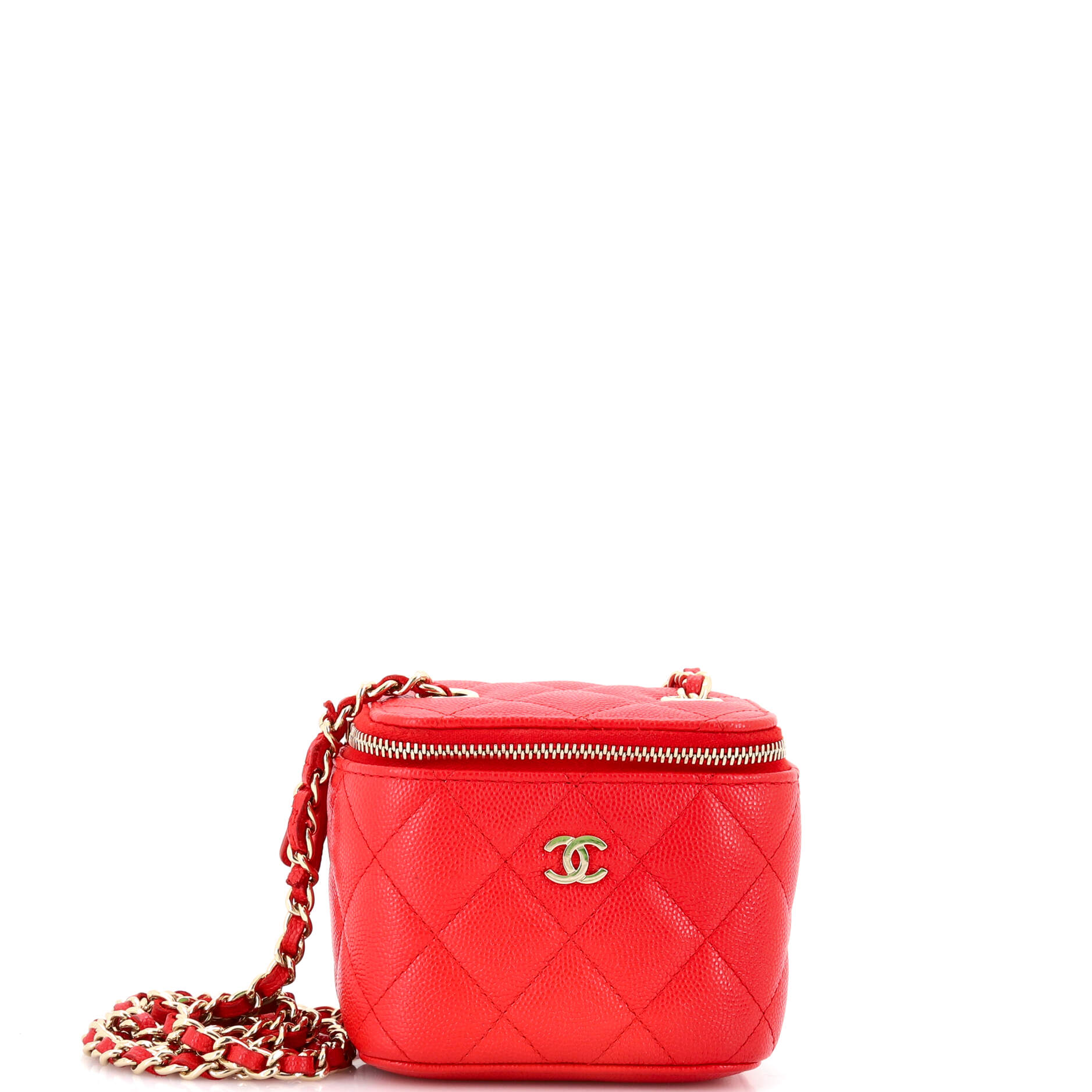 Classic Vanity Case with Chain Quilted Caviar Mini