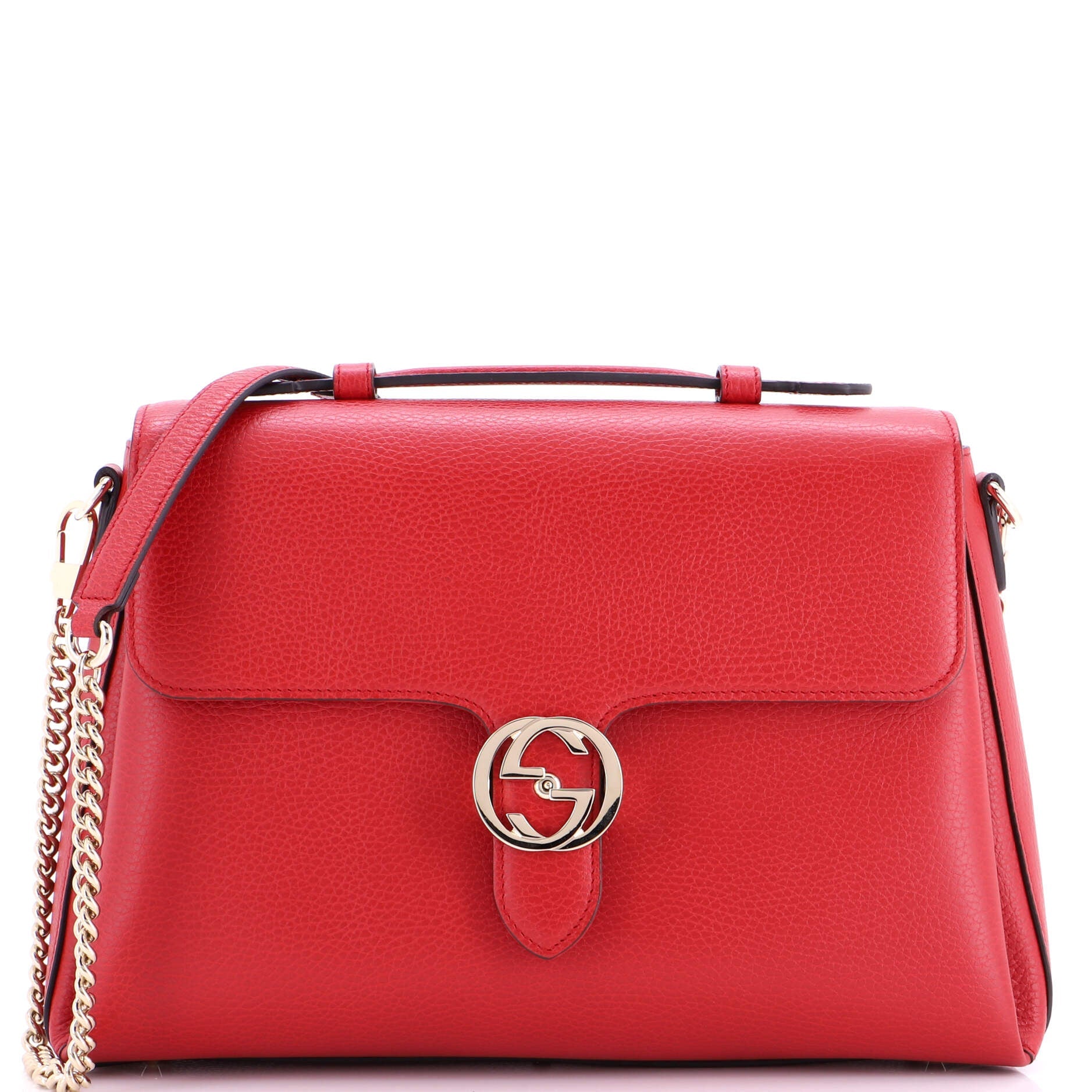 Interlocking Top Handle Bag Leather Medium