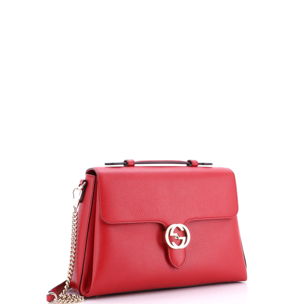 Interlocking Top Handle Bag Leather Medium
