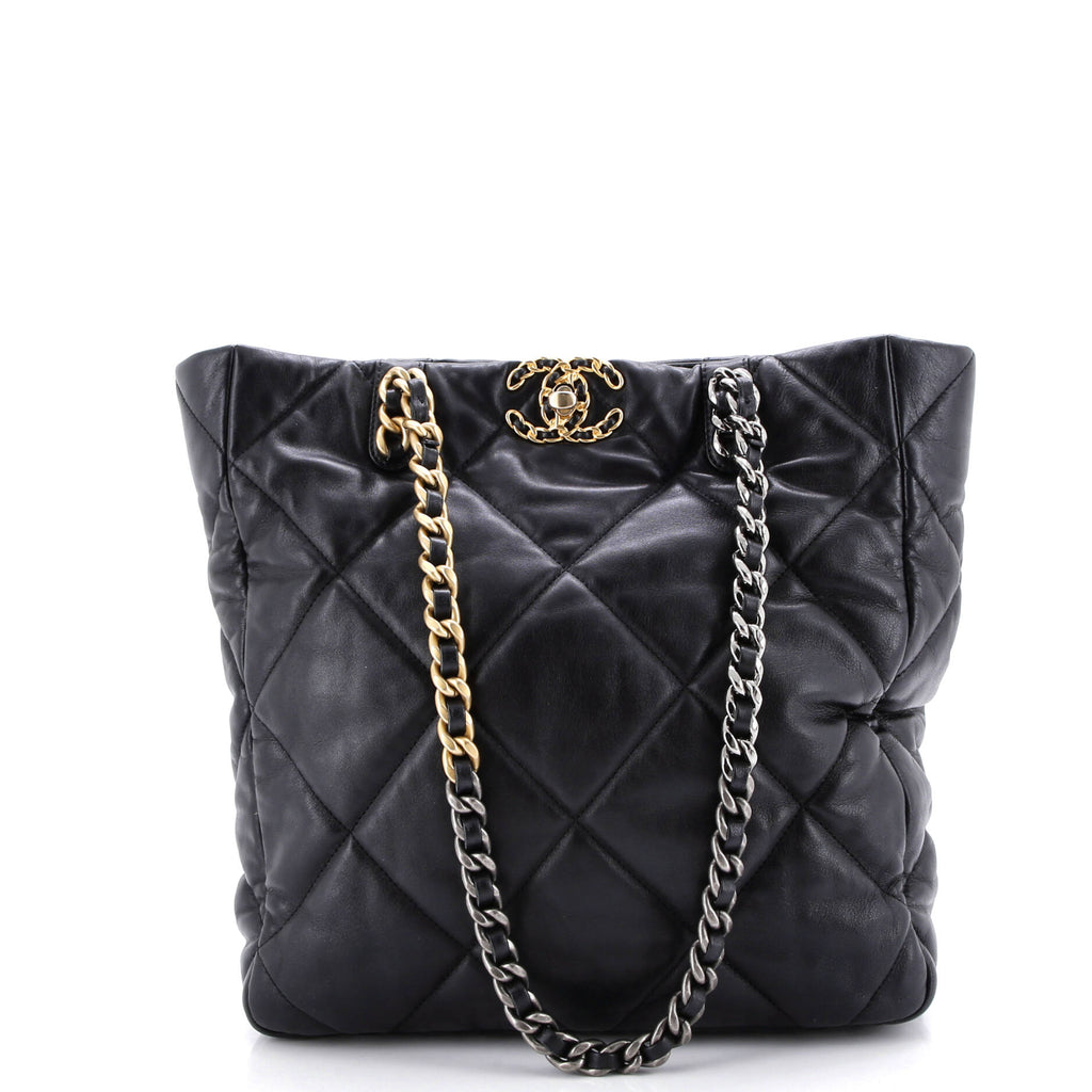19 Shopping Bag Quilted Leather Medium