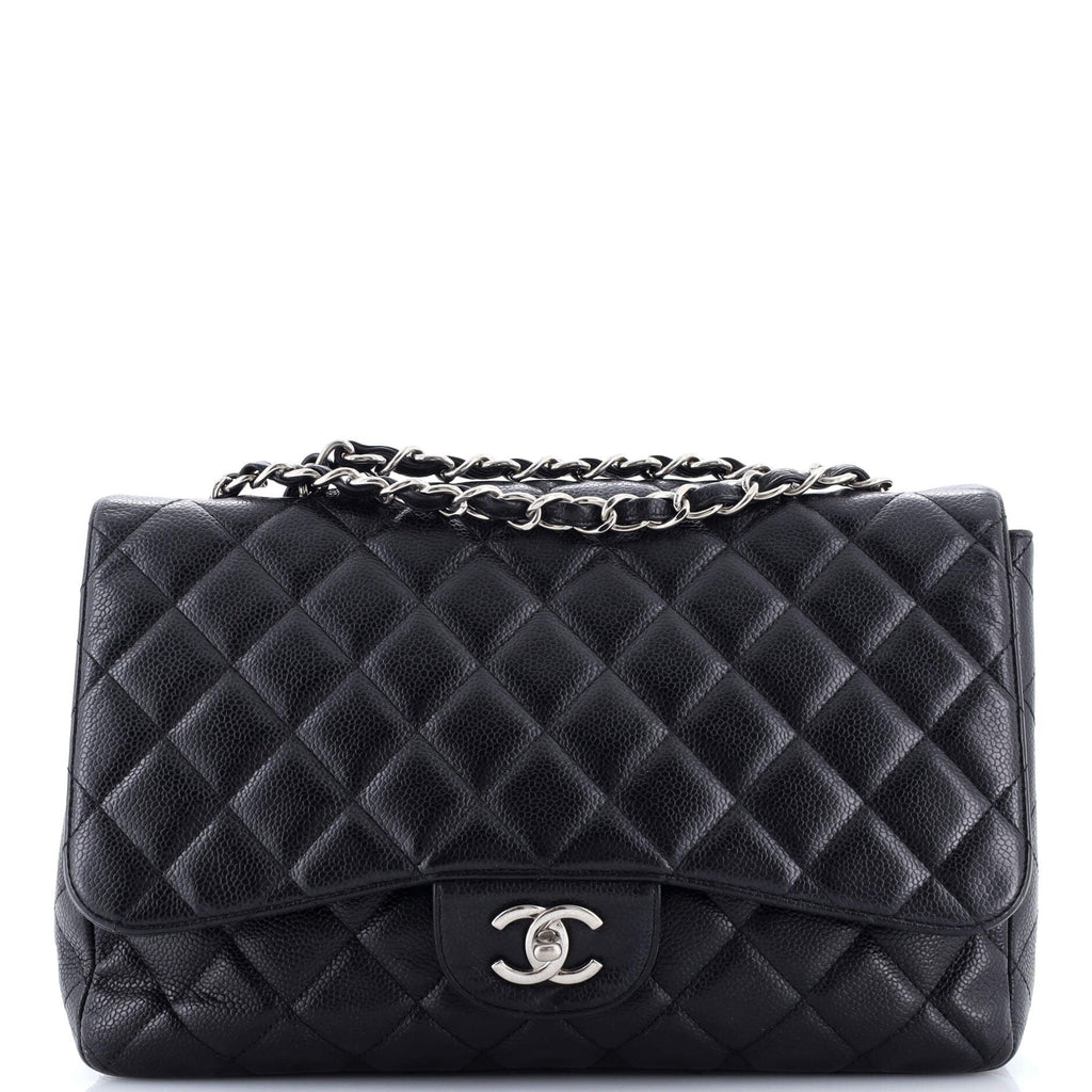 Classic Single Flap Bag Quilted Caviar Jumbo