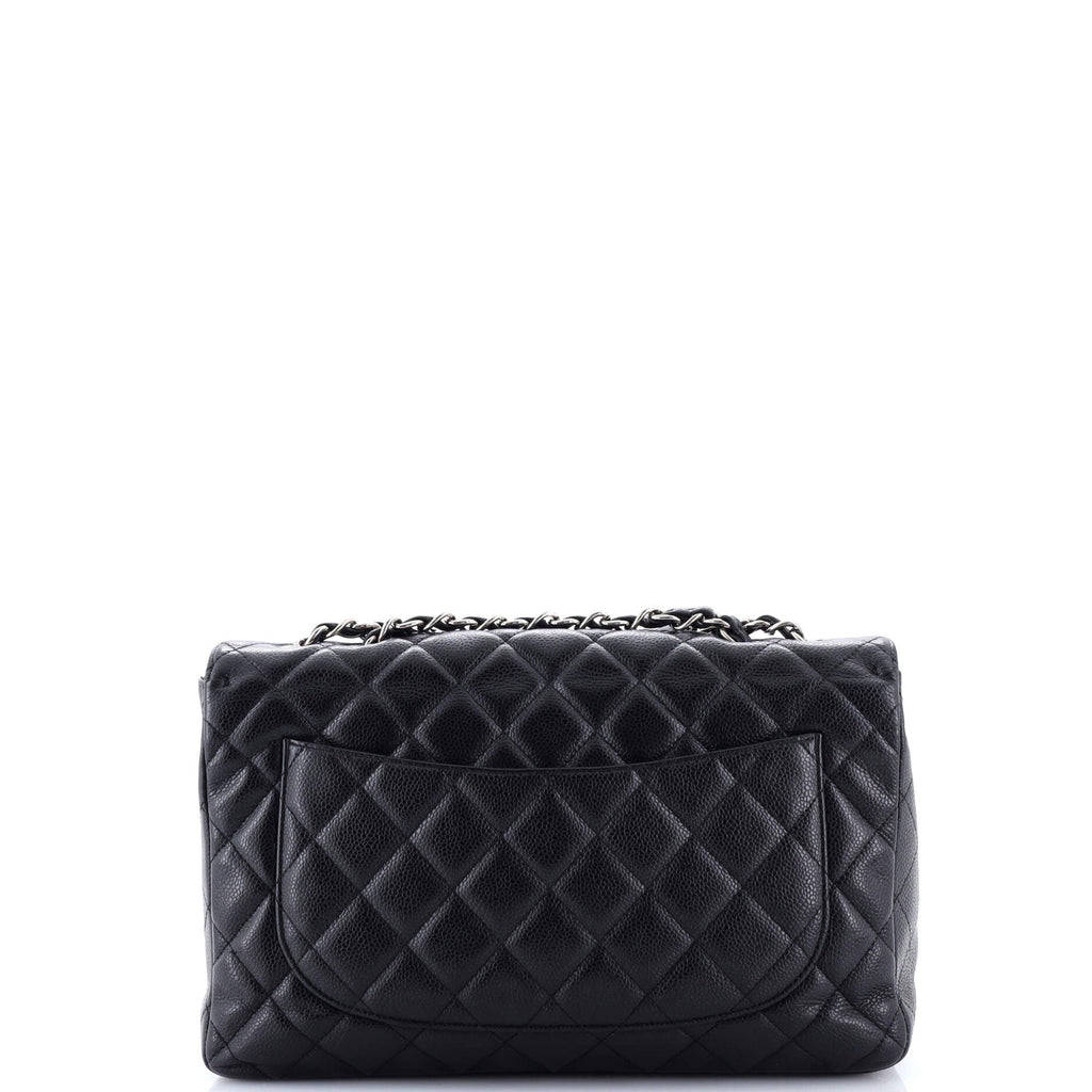 Classic Single Flap Bag Quilted Caviar Jumbo