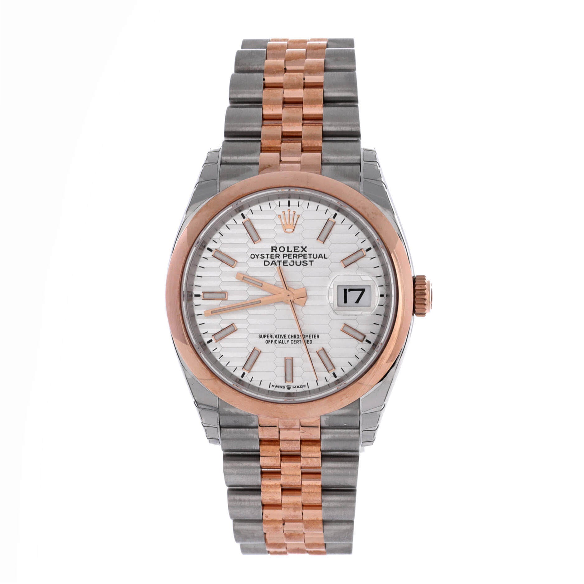 Oyster Perpetual Datejust Fluted Motif Automatic Watch Stainless Steel and Rose Gold 36