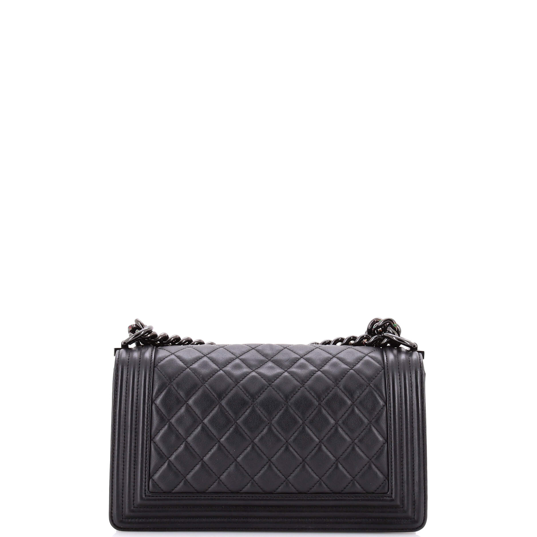 So Black Boy Flap Bag Quilted Calfskin Old Medium