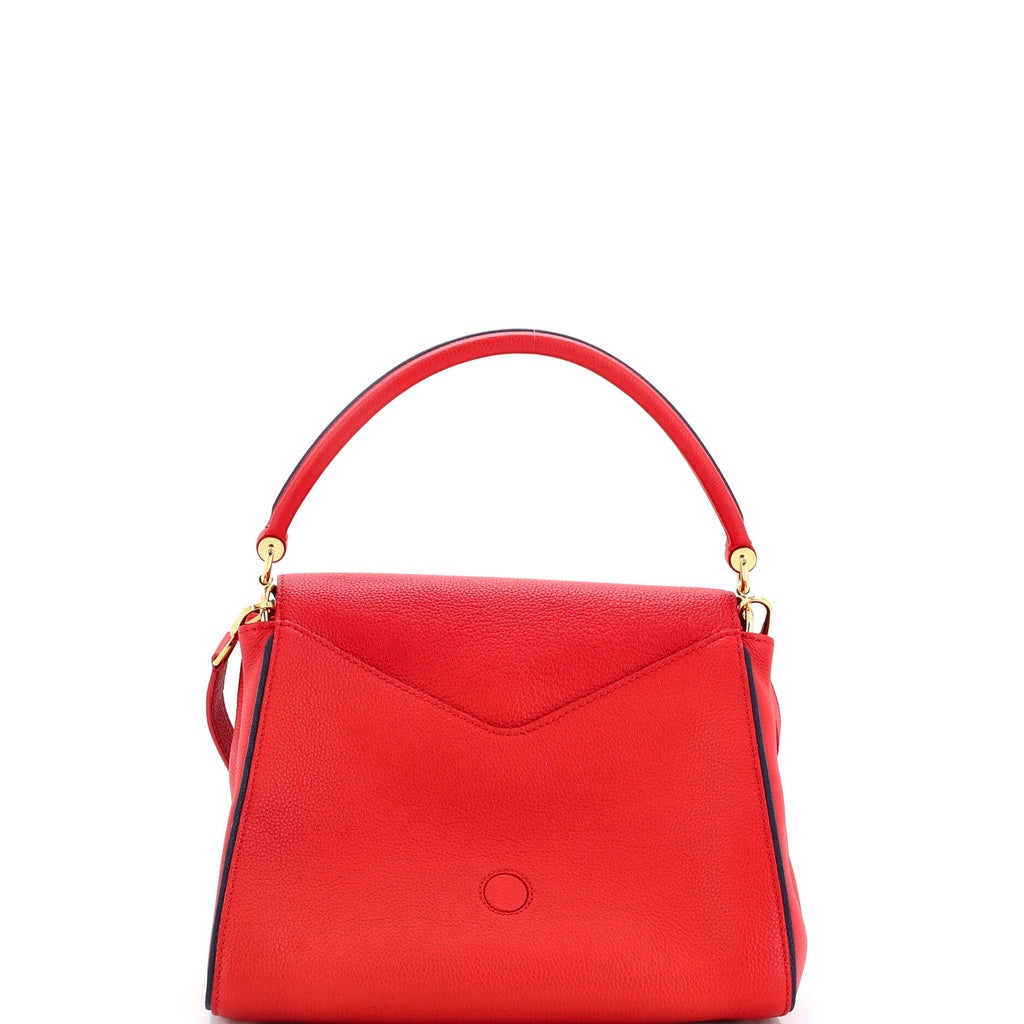 Double V Handbag Calfskin with Monogram Canvas