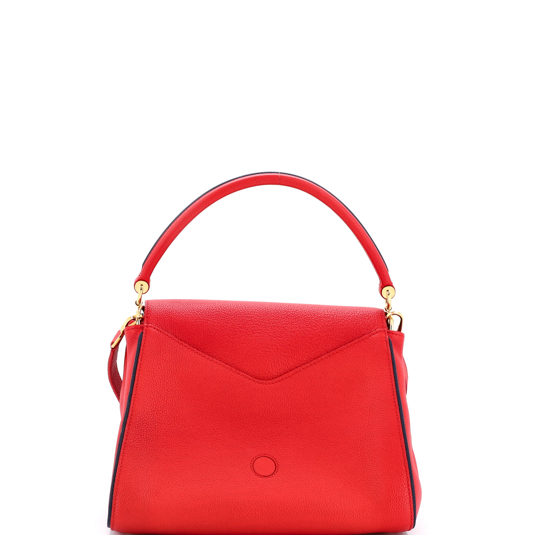 Double V Handbag Calfskin with Monogram Canvas