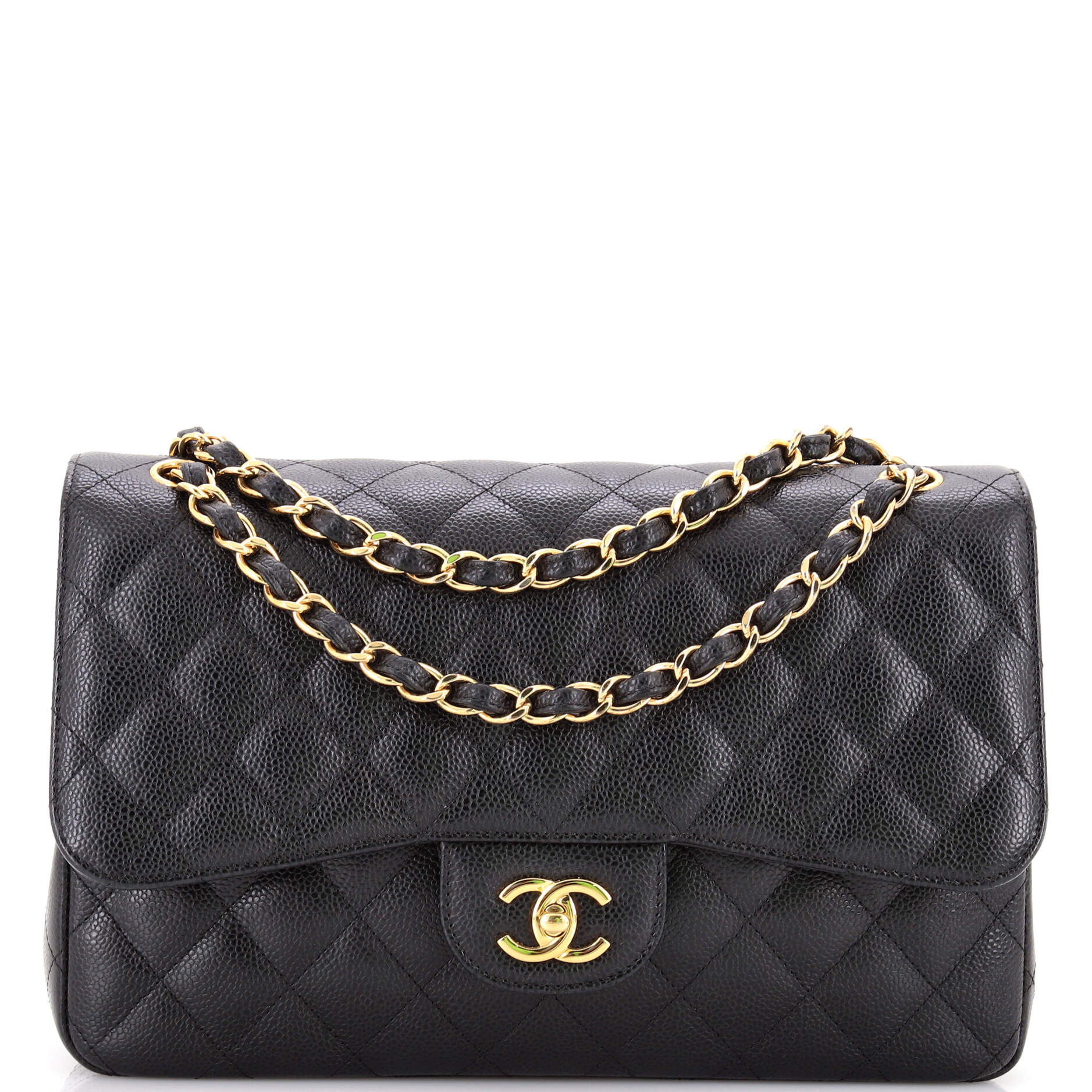 Classic Double Flap Bag Quilted Caviar Jumbo